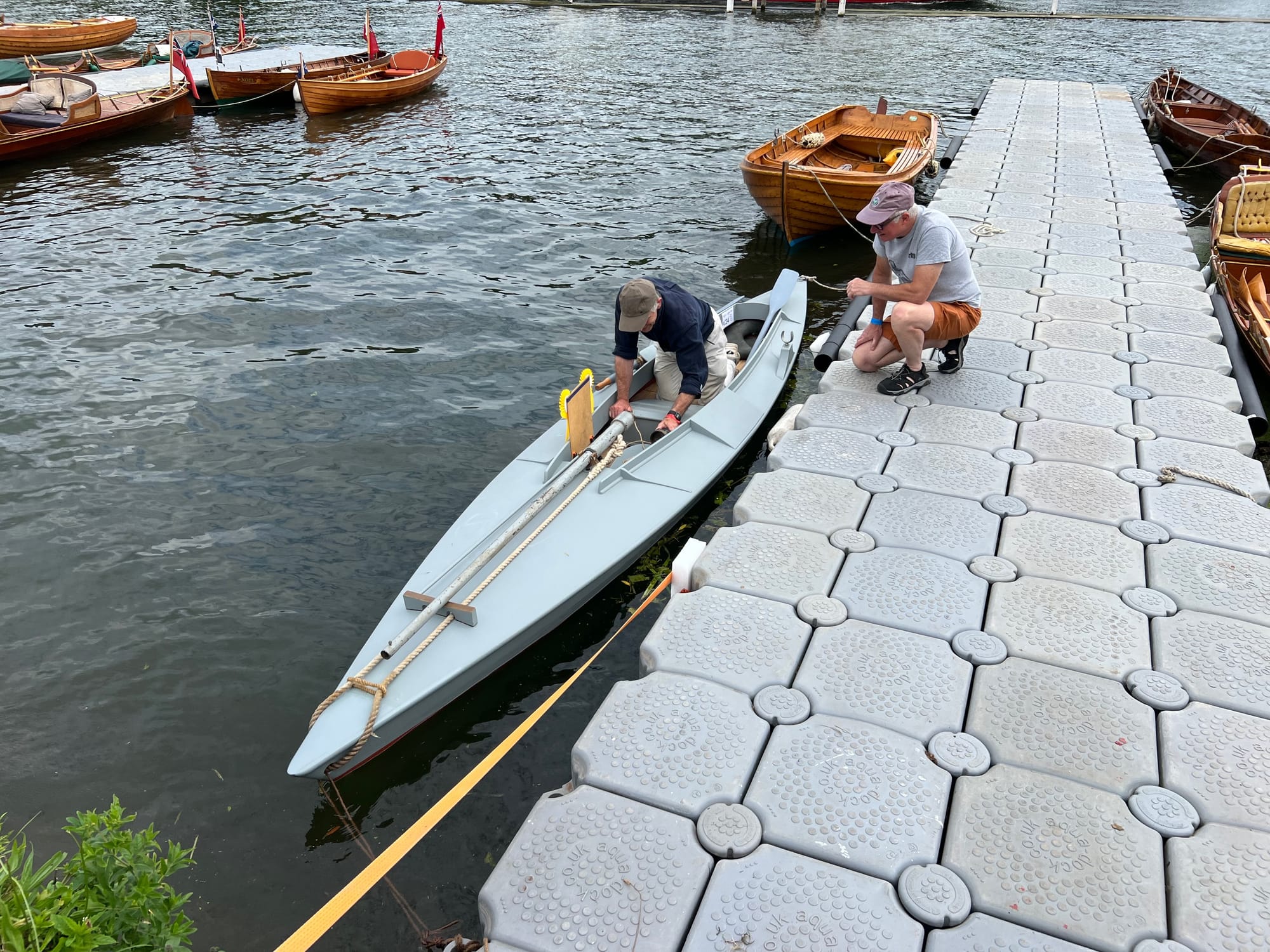 Photo by Author — Henley Trad Boat Festival 2024 — a canoe for duck hunting 