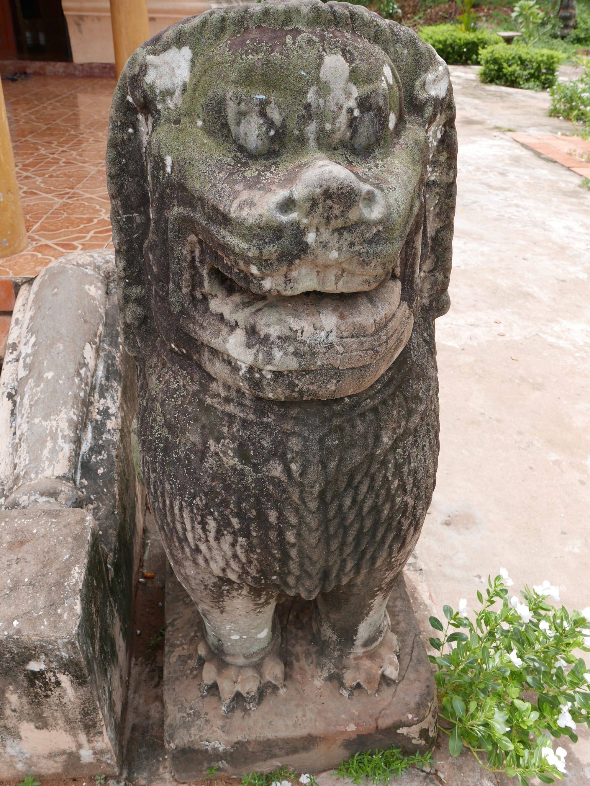 Photo by Author — a lion guardian at Lolei (ប្រាសាទលលៃ), Angkor Archaeological Park, Angkor, Cambodia