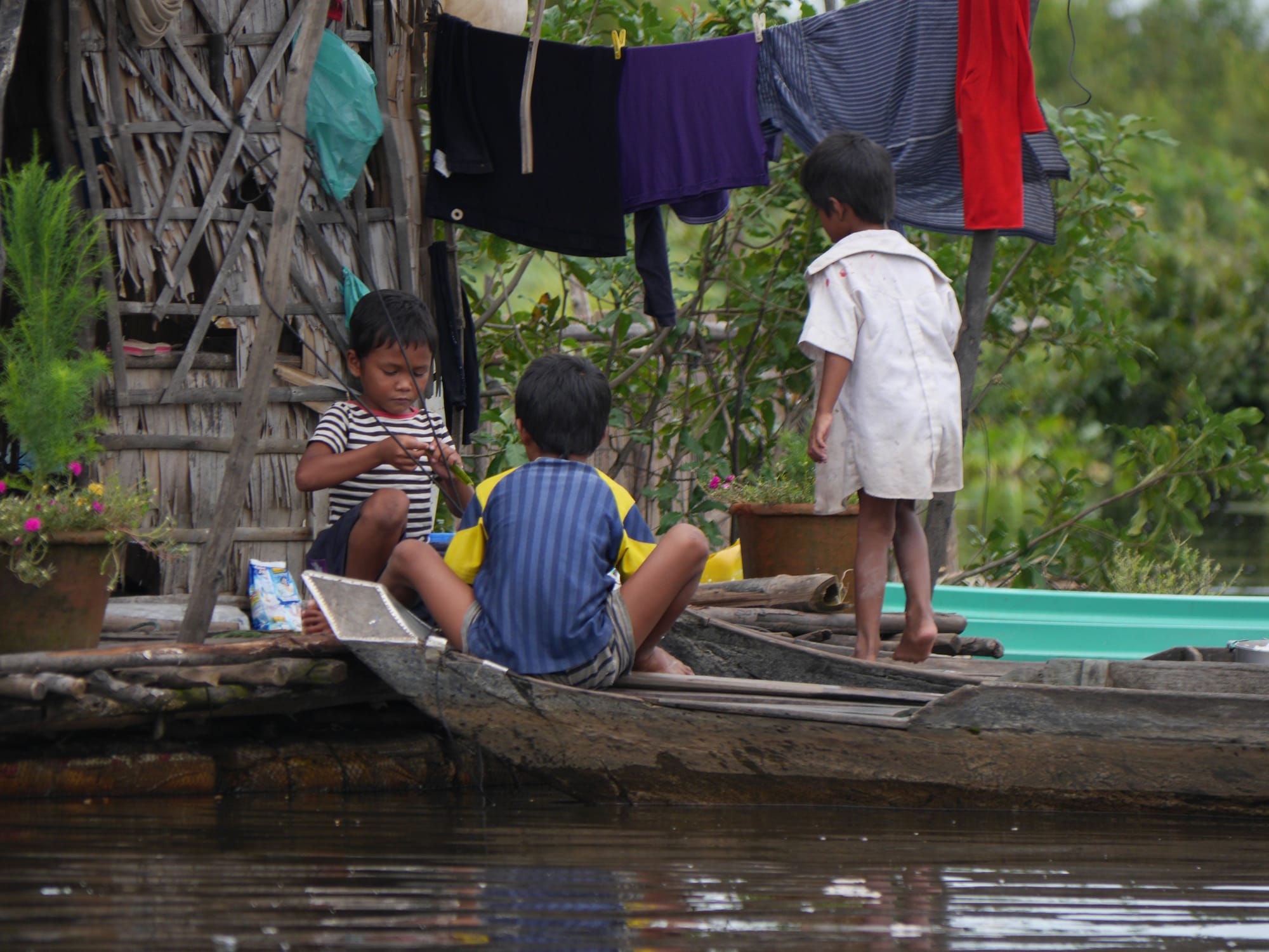 Photo by Author — kids at play — Mechrey Floating Village, Siem Reap, Cambodia