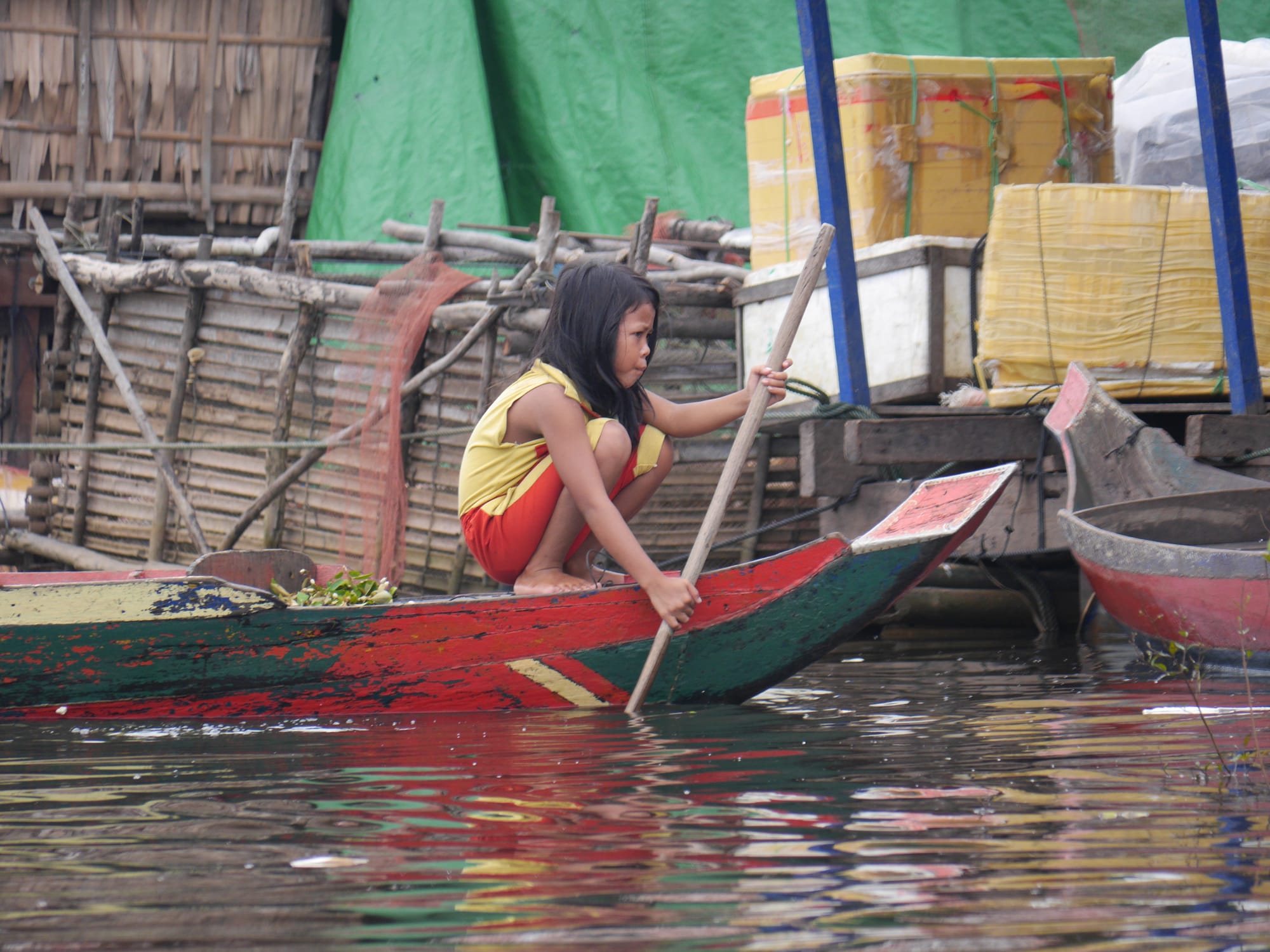 Photo by Author — a child at play — Mechrey Floating Village, Siem Reap, Cambodia