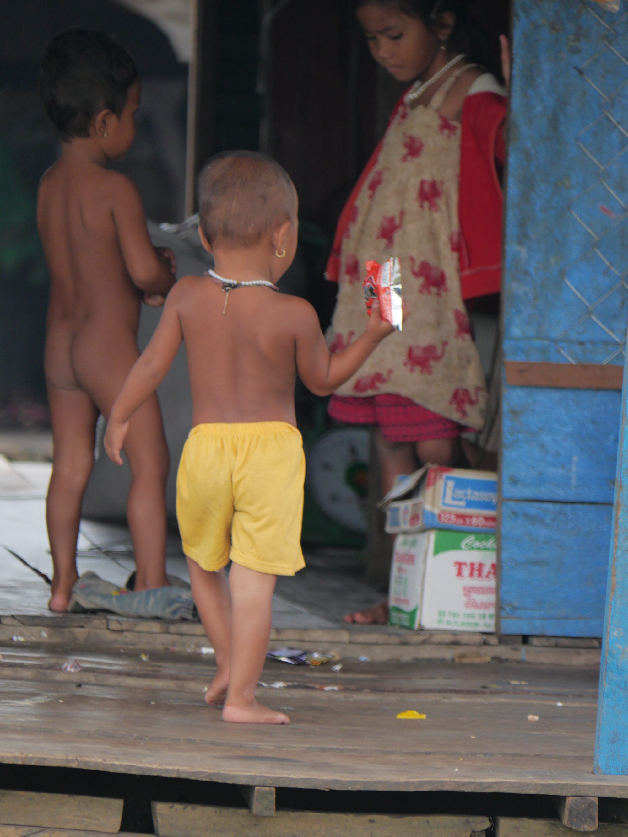 Photo by Author — young kids in Mechrey Floating Village, Siem Reap, Cambodia