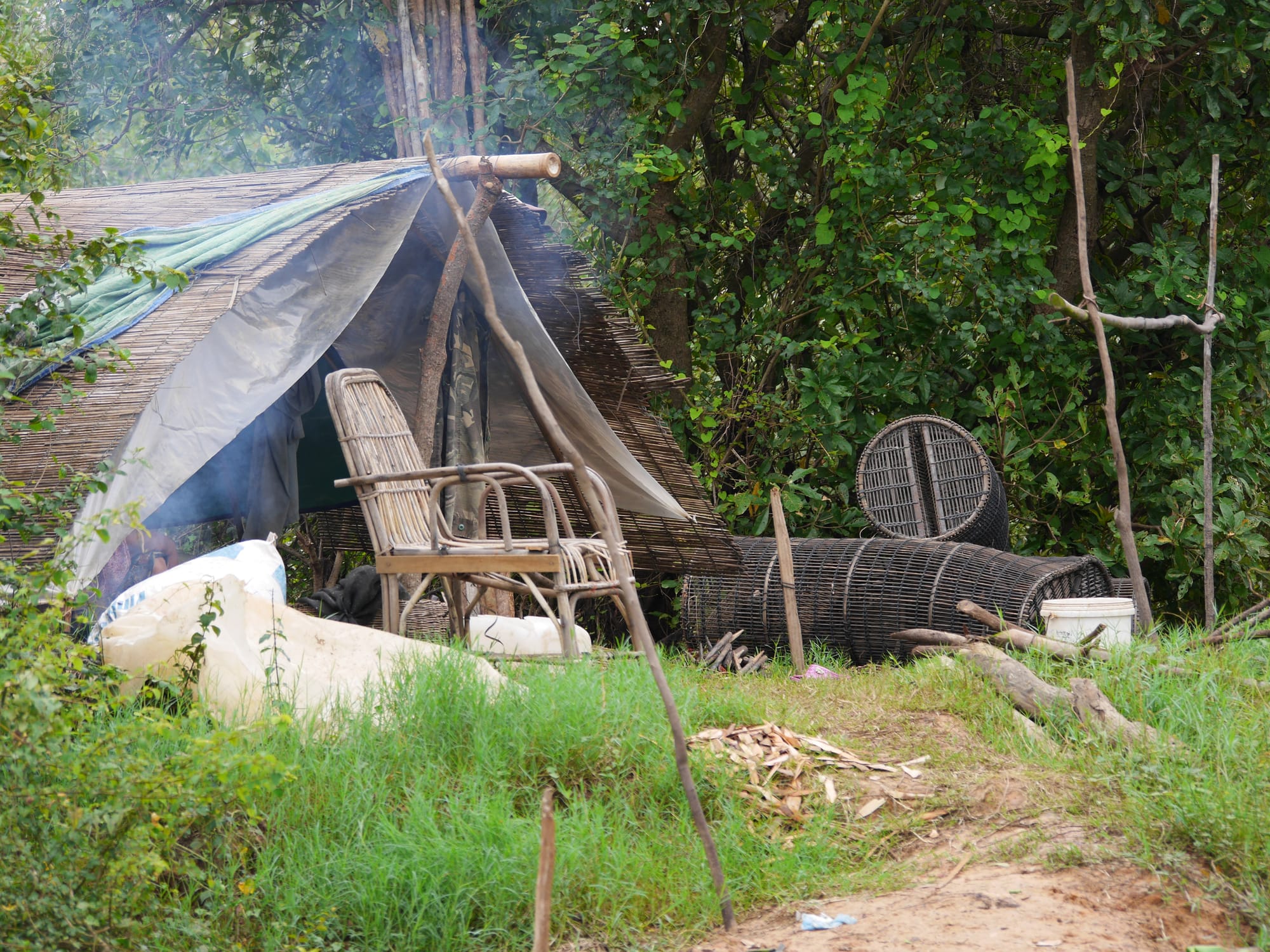 Photo by Author — a fishing camp on the way out to Mechrey Floating Village, Siem Reap, Cambodia