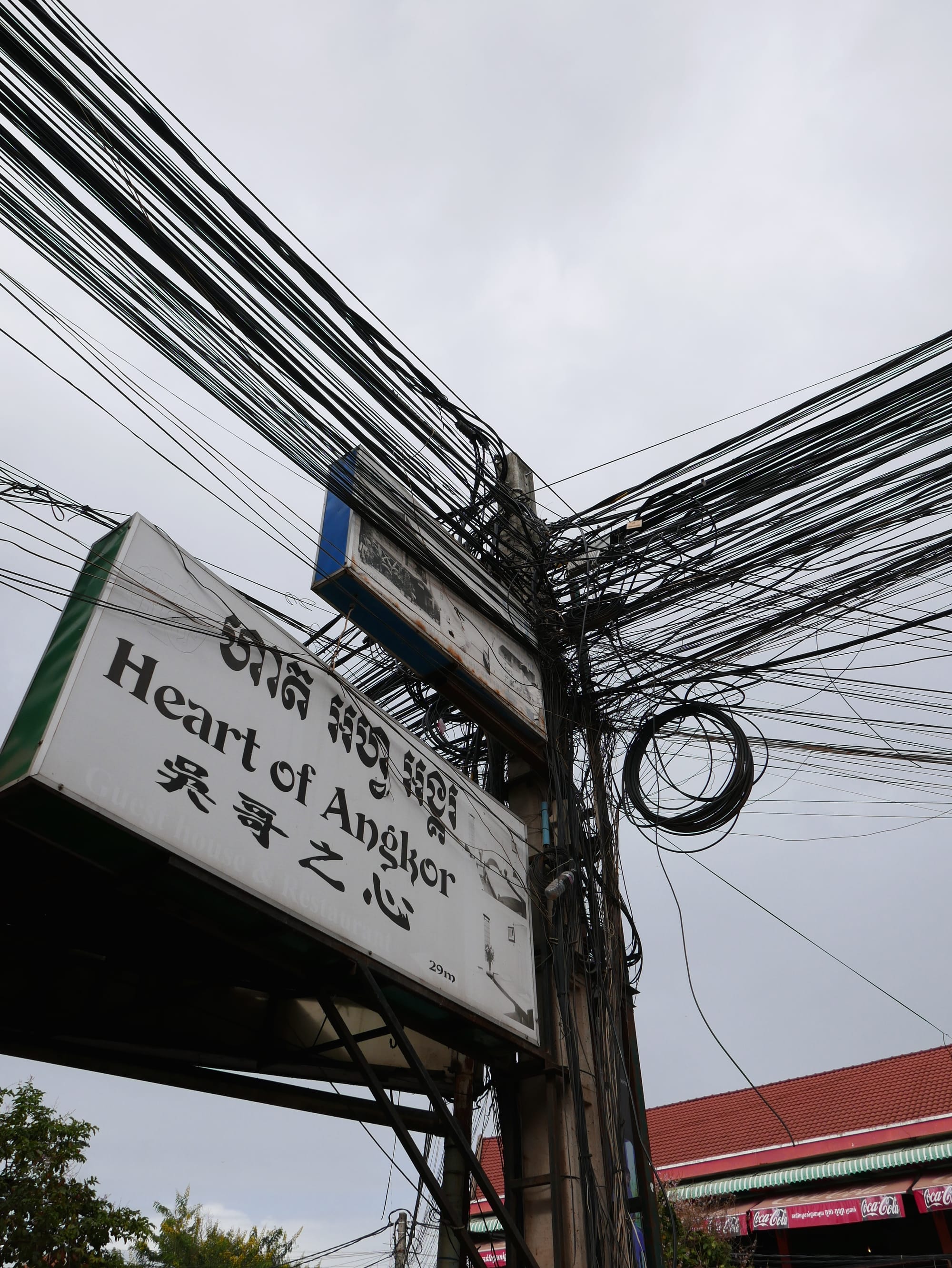 Photo by Author — love the local wiring — Siem Reap, Cambodia