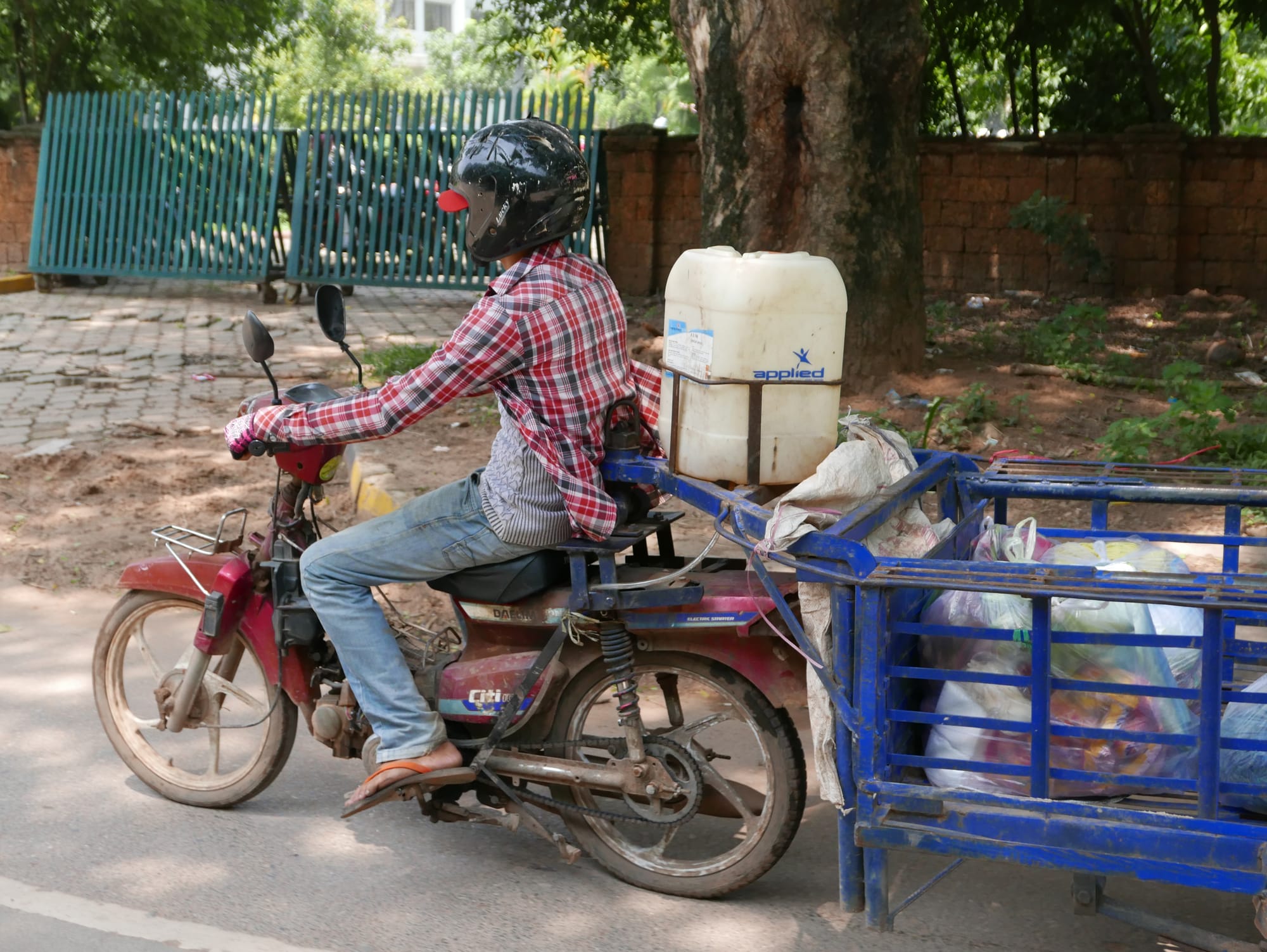 Photo by Author — a bike and trailer — Siem Reap, Cambodia