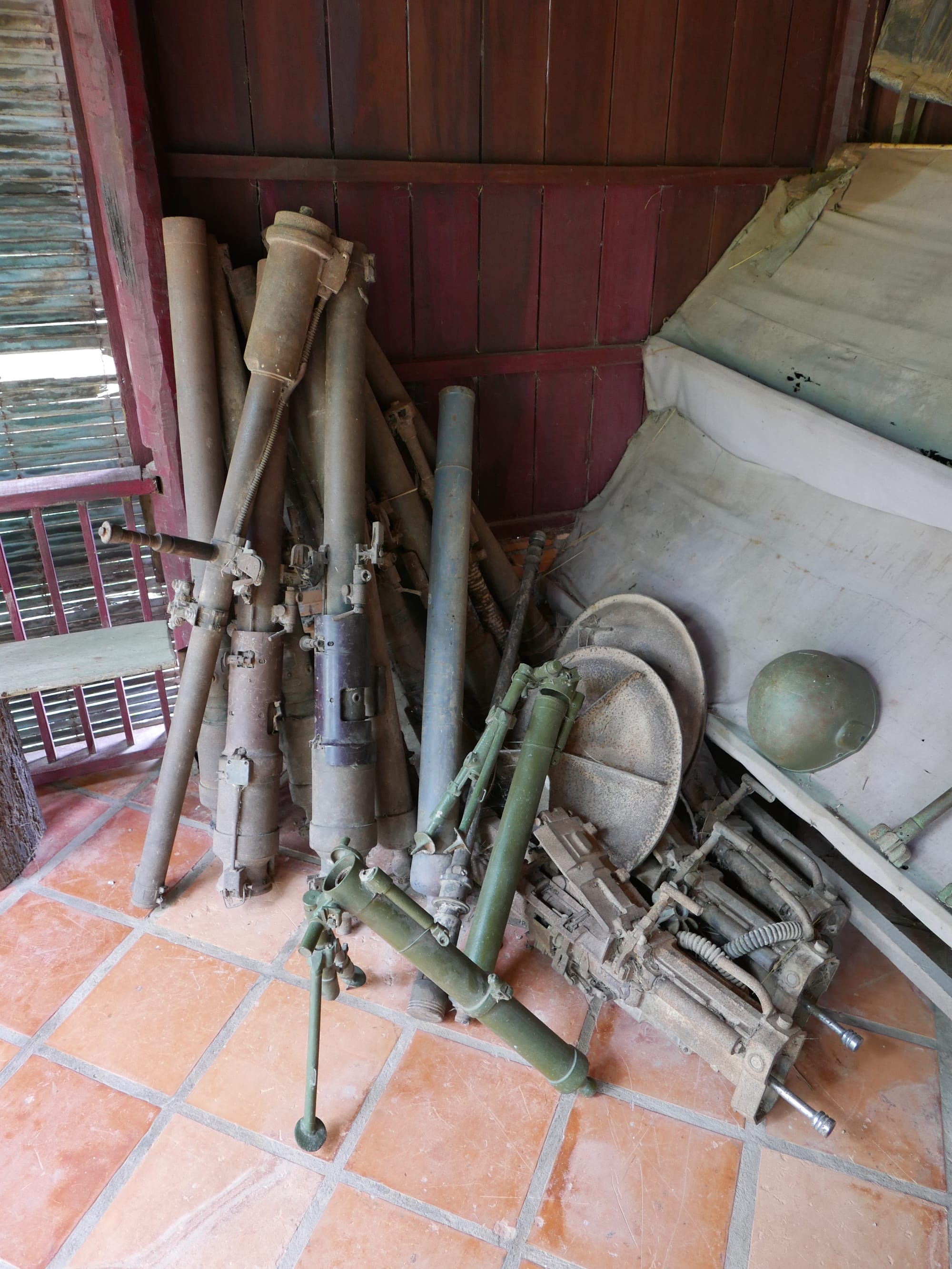 Photo by Author — random artefacts from the war — War Museum, Siem Reap, Cambodia