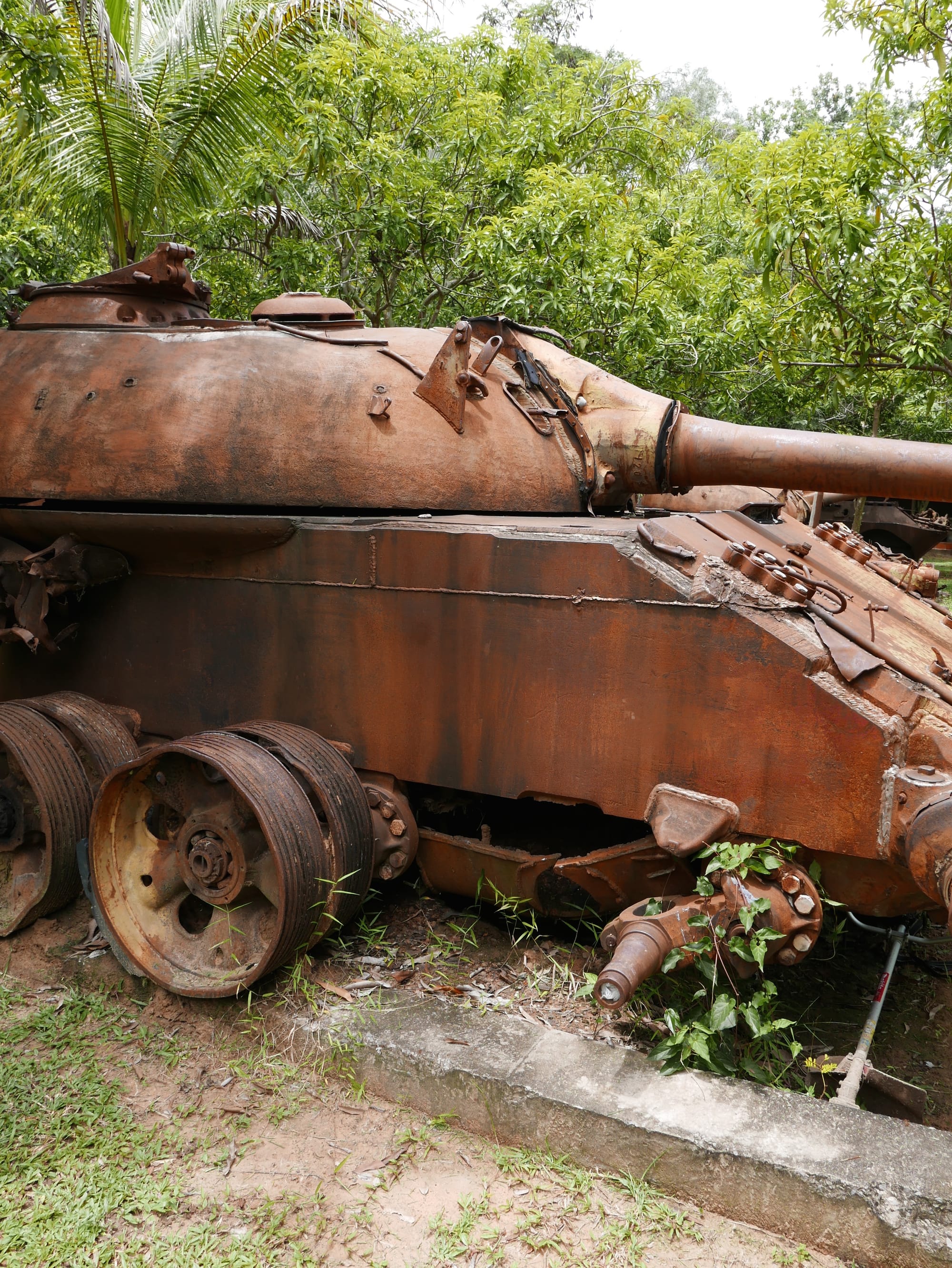 Photo by Author — another destroyed tank — War Museum, Siem Reap, Cambodia