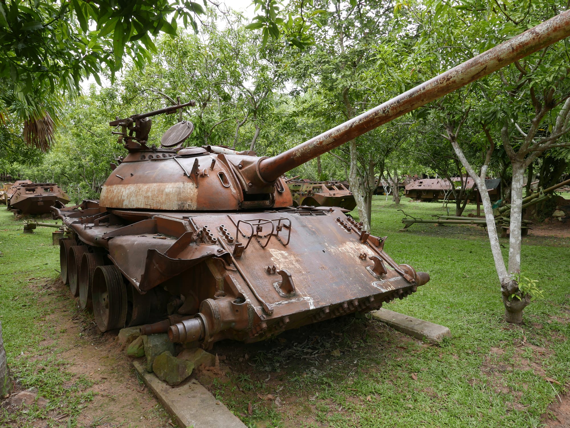 Photo by Author — a destroyed tank — War Museum, Siem Reap, Cambodia