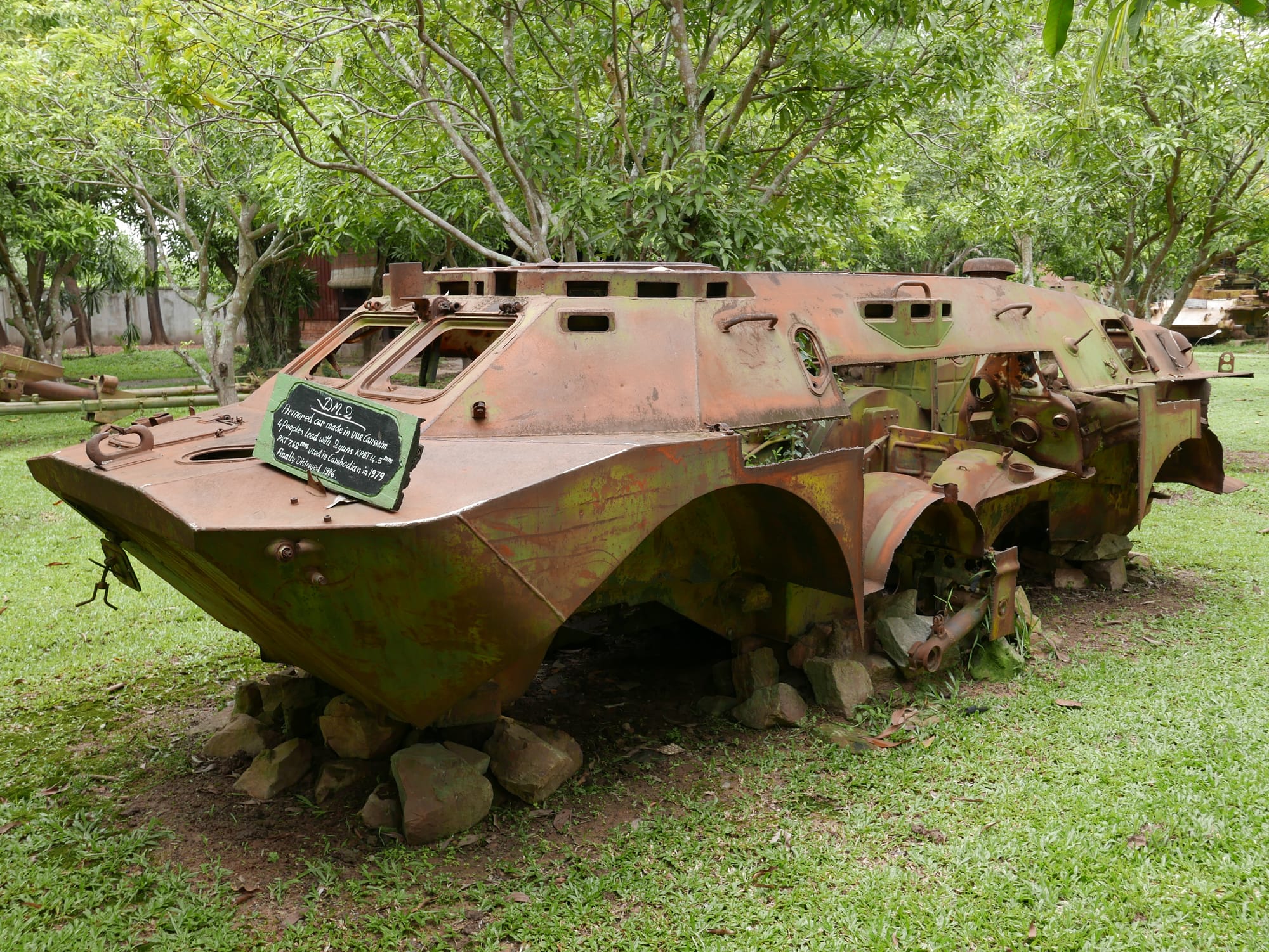 Photo by Author — destroyed Soviet-era armoured personnel carrier — War Museum, Siem Reap, Cambodia