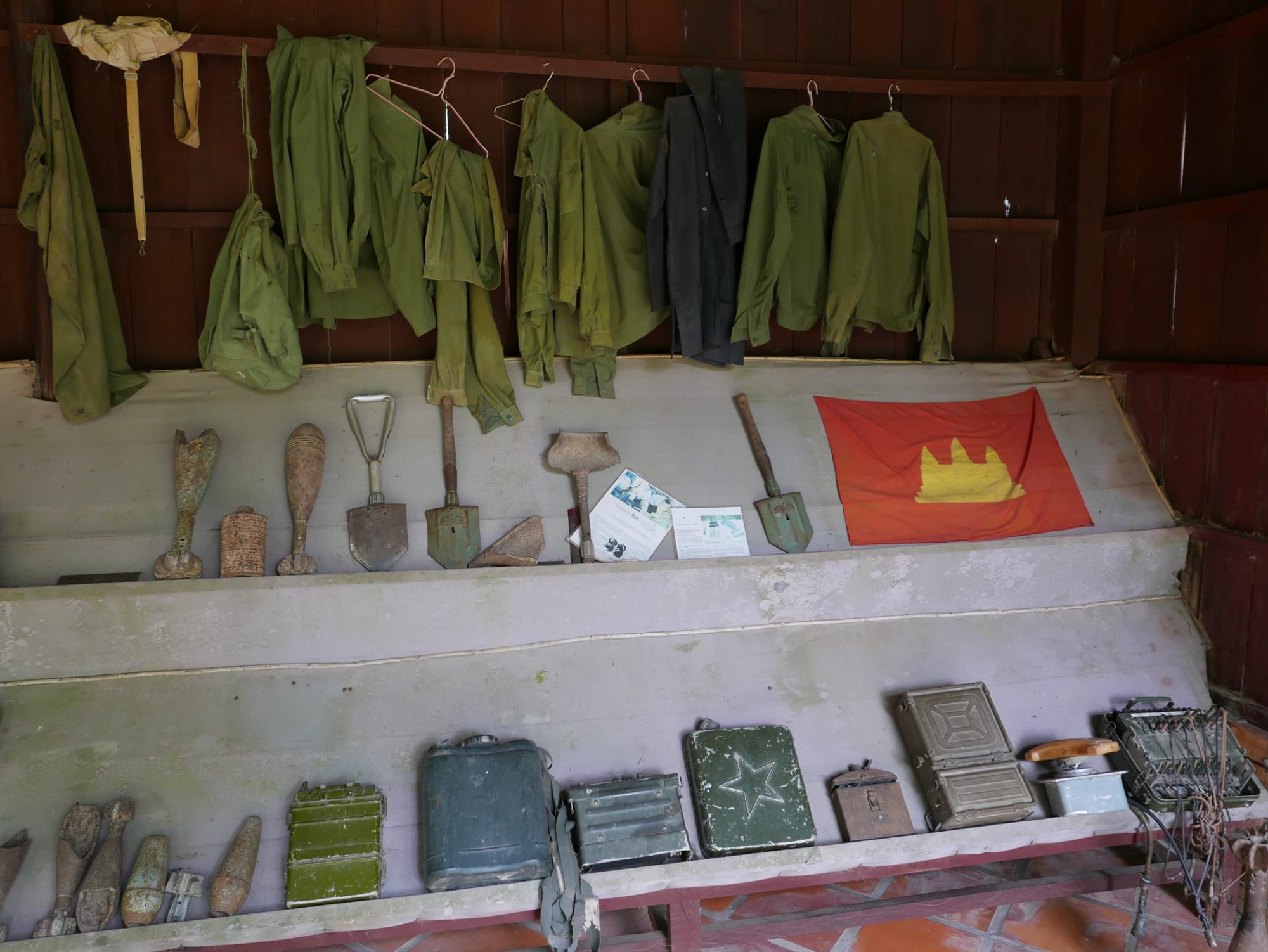 Photo by Author — soldiers kit — War Museum, Siem Reap, Cambodia