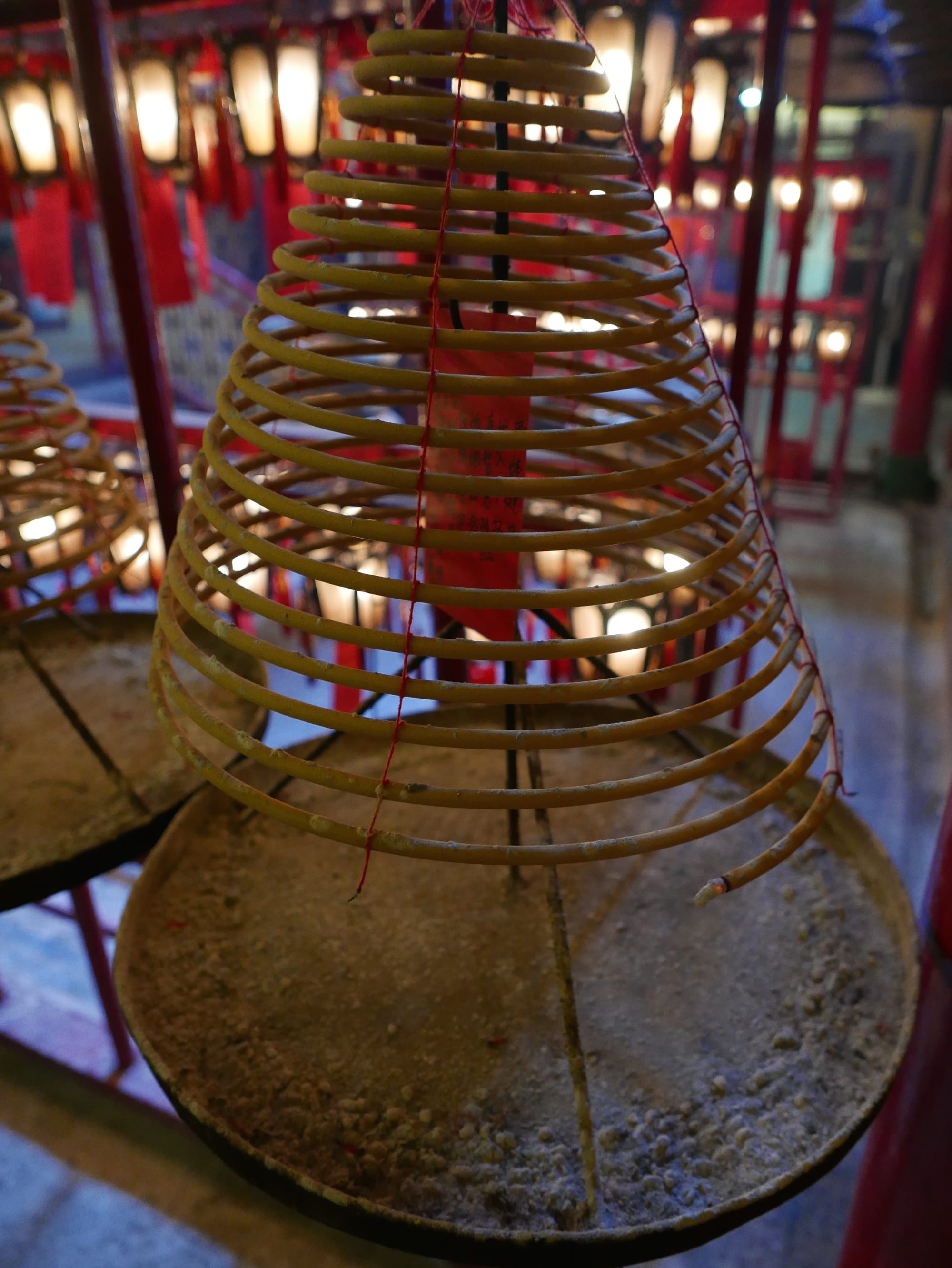 Photo by Author — large cone incense burner — Man Mo Temple 文武廟, Hong Kong