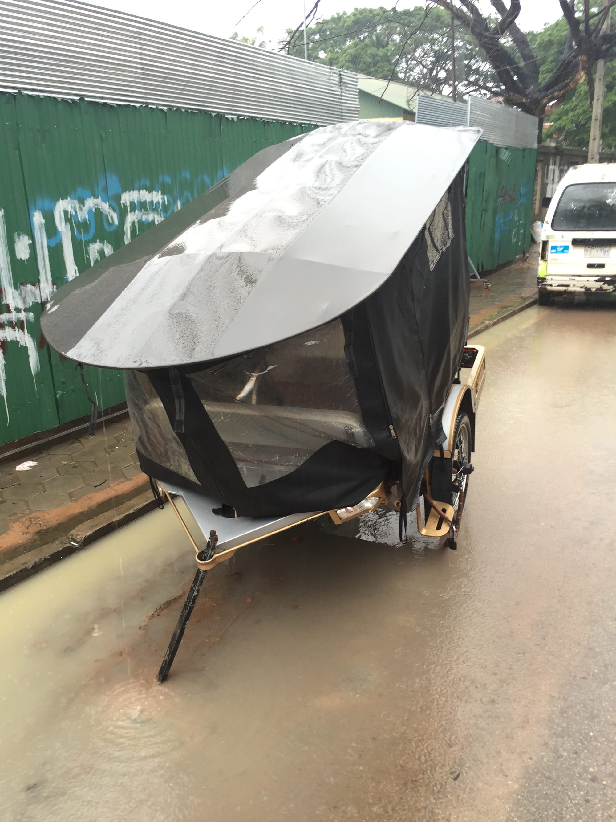 Photo by Author — a Tuk Tuk minus the motorbike front end — Tuk Tuks of Siem Reap, Cambodia