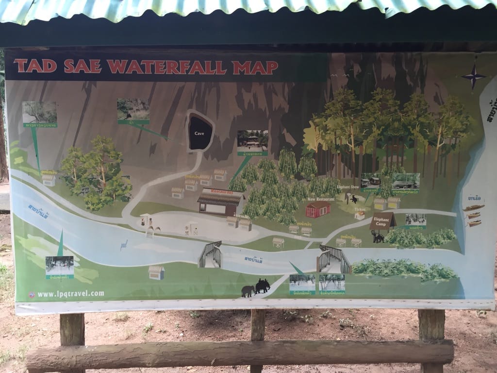 Photo by Author — one confusing trail map — Tad Sae Waterfalls (ຕາດແສ້), Luang Prabang (ຫລວງພະບາງ/ຫຼວງພະບາງ), Laos