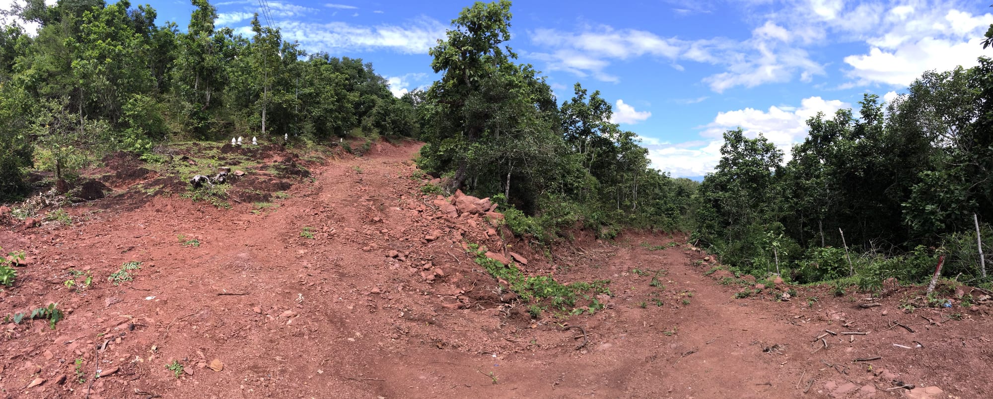 Photo by Author — heading up the hill from the river on the Chomphet Trail