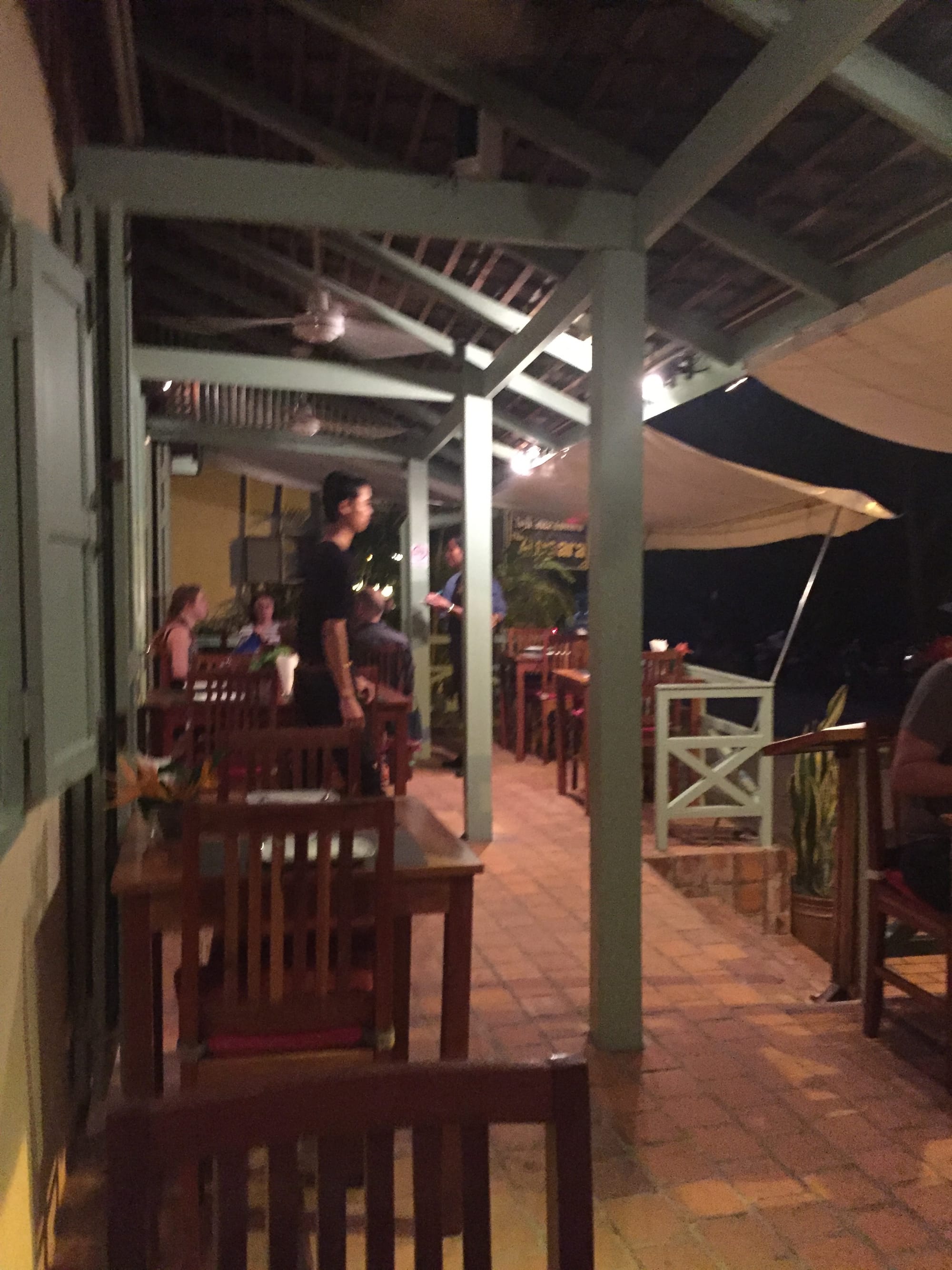 Photo by Author — outside dining area — Tamarind Restaurant, Luang Prabang (ຫລວງພະບາງ/ຫຼວງພະບາງ), Laos