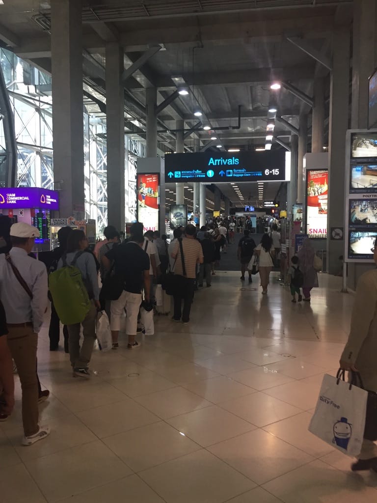 Photo by Author — immigration at Suvarnabhumi Airport (BKK)