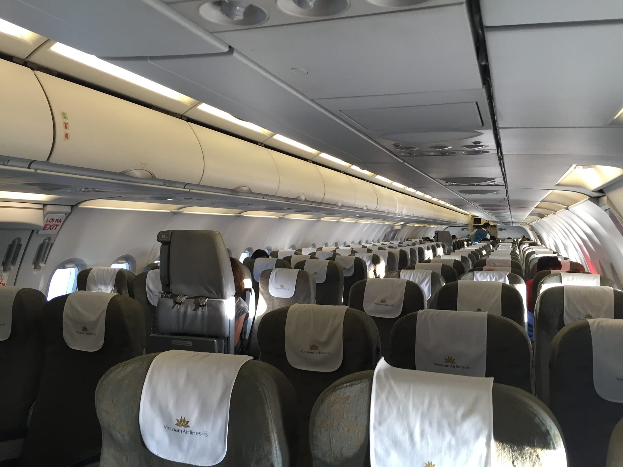 Photo by Author — an almost empty flight from Siem Reap, Cambodia to Luang Prabang, Laos