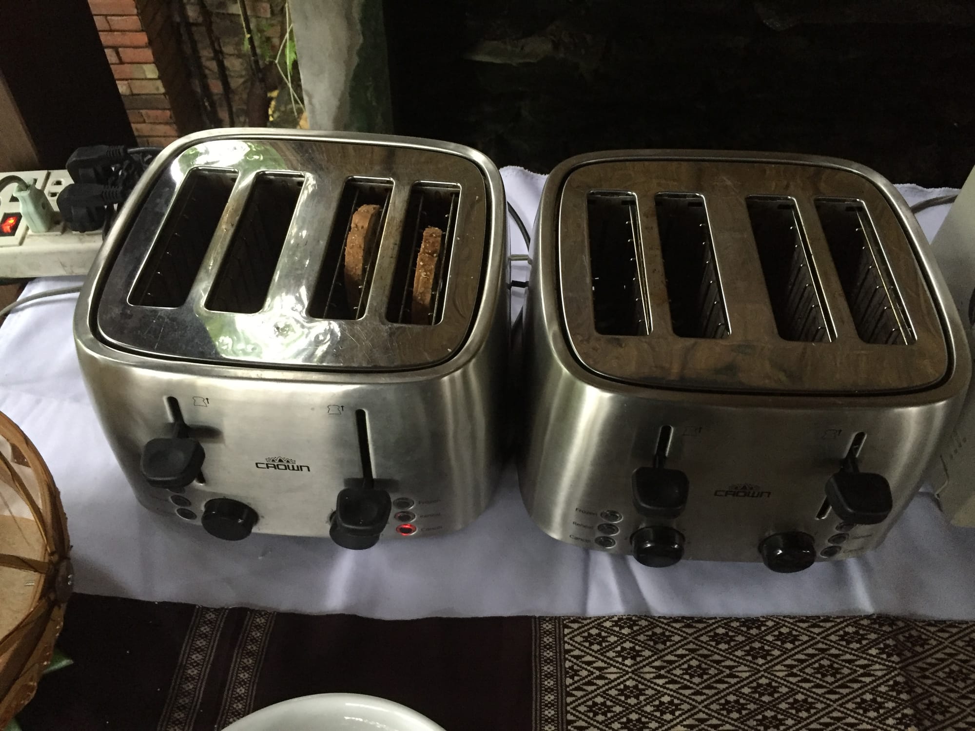 Photo by Author — Typical hotel toasters