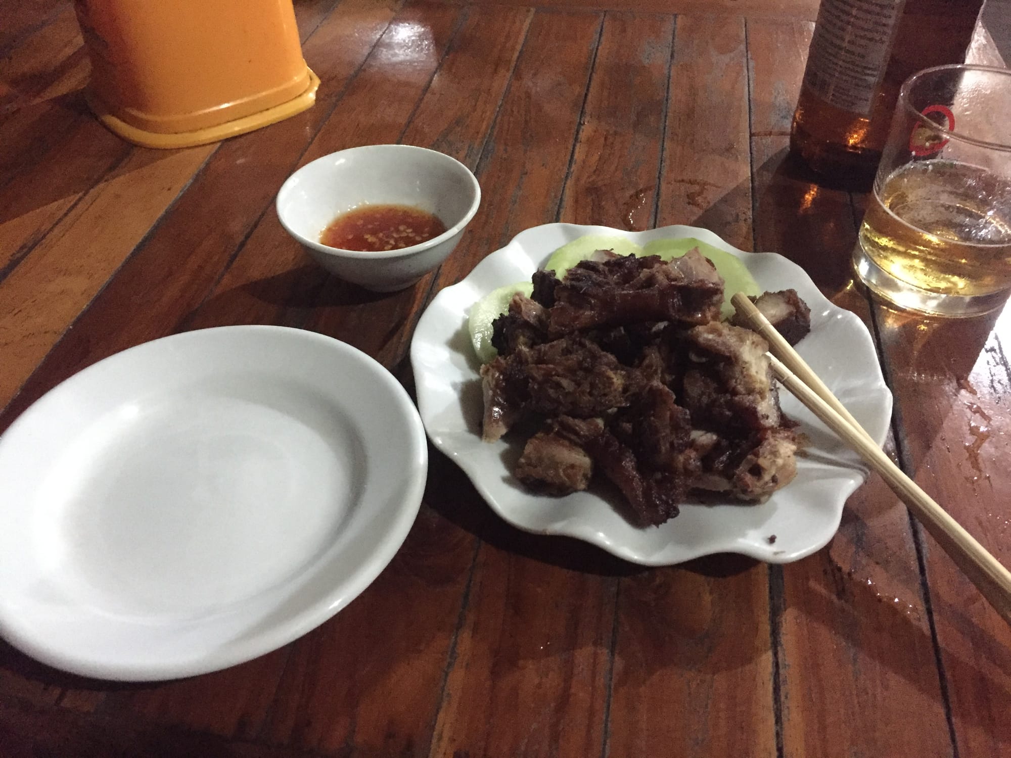 Photo by Author — Dinner at the BBQ by the Old Bridge, Luang Prabang (ຫລວງພະບາງ/ຫຼວງພະບາງ), Laos