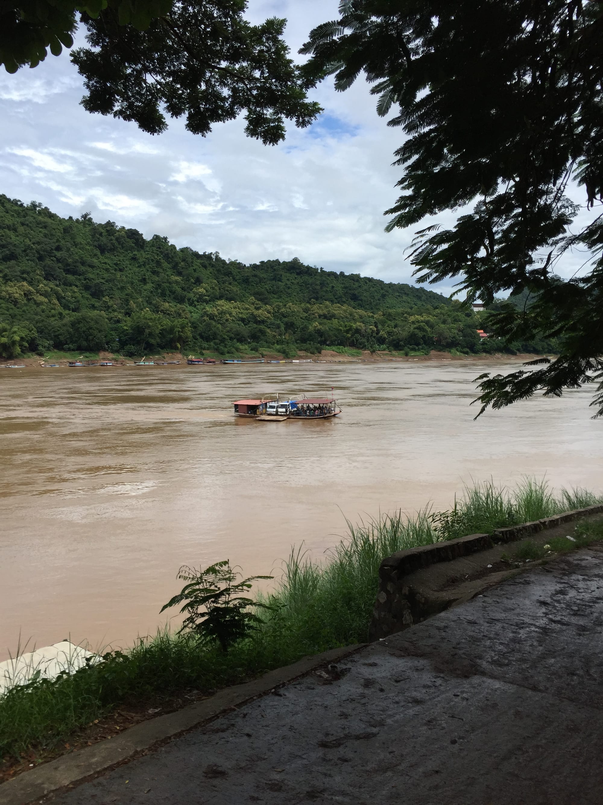 Photo by Author — the ferry across the Mekong from Luang Prabang (ຫລວງພະບາງ/ຫຼວງພະບາງ) to Ban Xieng Man