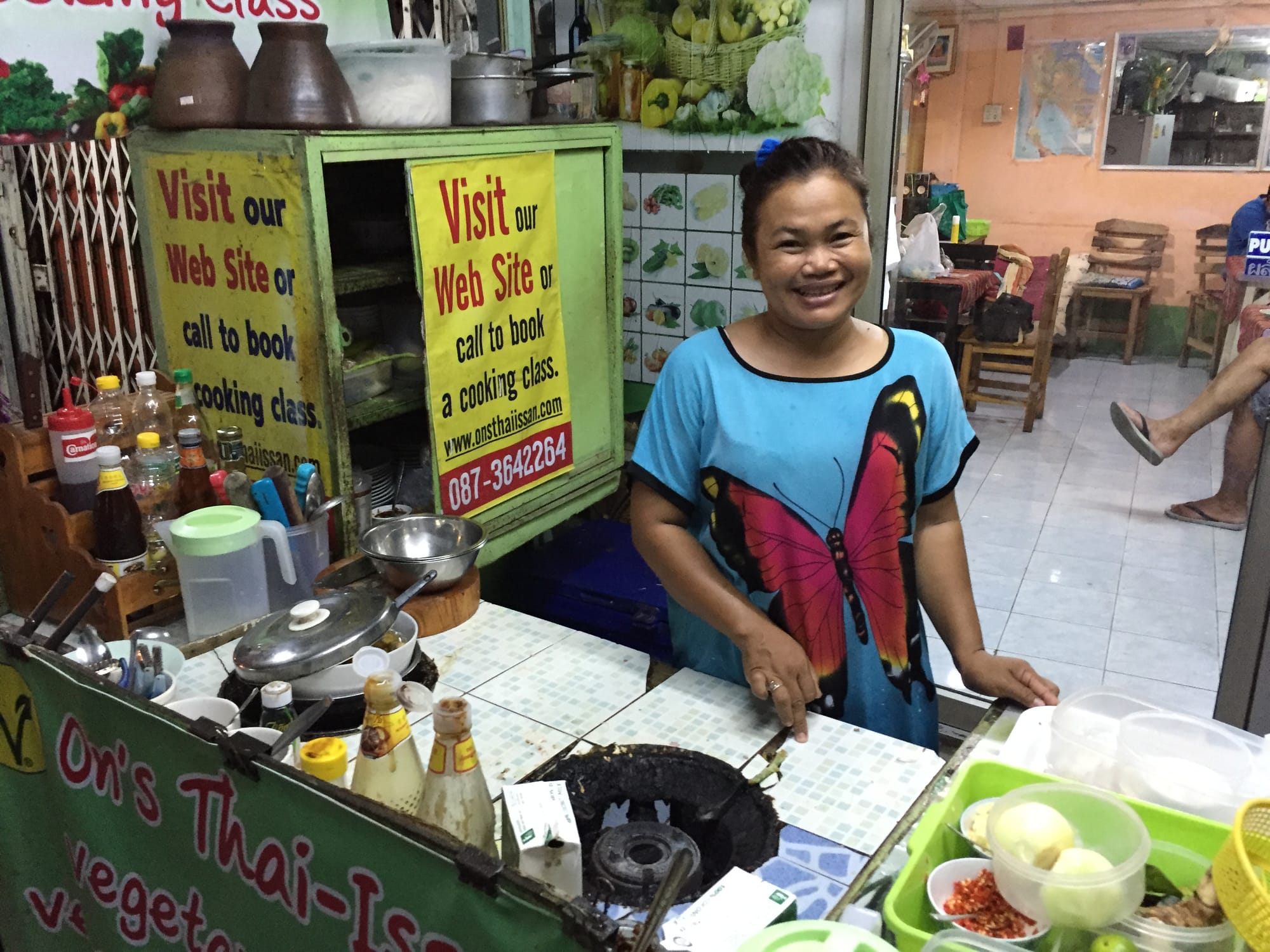 Photo by Author — the chef — On's Thai Vegetarian Restaurant, 1 71000, 268/1 Maenamkwai Rd, Ban Tai, Mueang Kanchanaburi District, Kanchanaburi 71000, Thailand