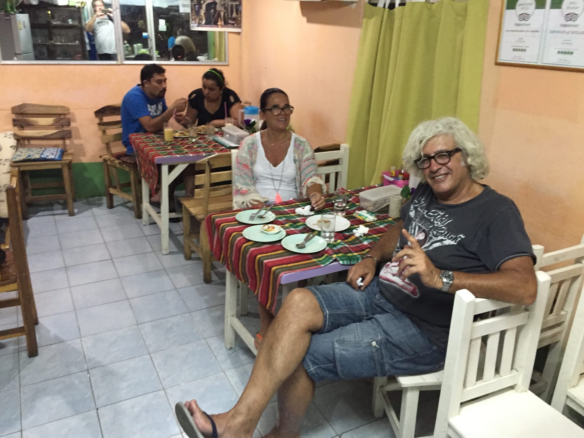 Photo by Author — my fellow diners at On's Thai Vegetarian Restaurant, 1 71000, 268/1 Maenamkwai Rd, Ban Tai, Mueang Kanchanaburi District, Kanchanaburi 71000, Thailand