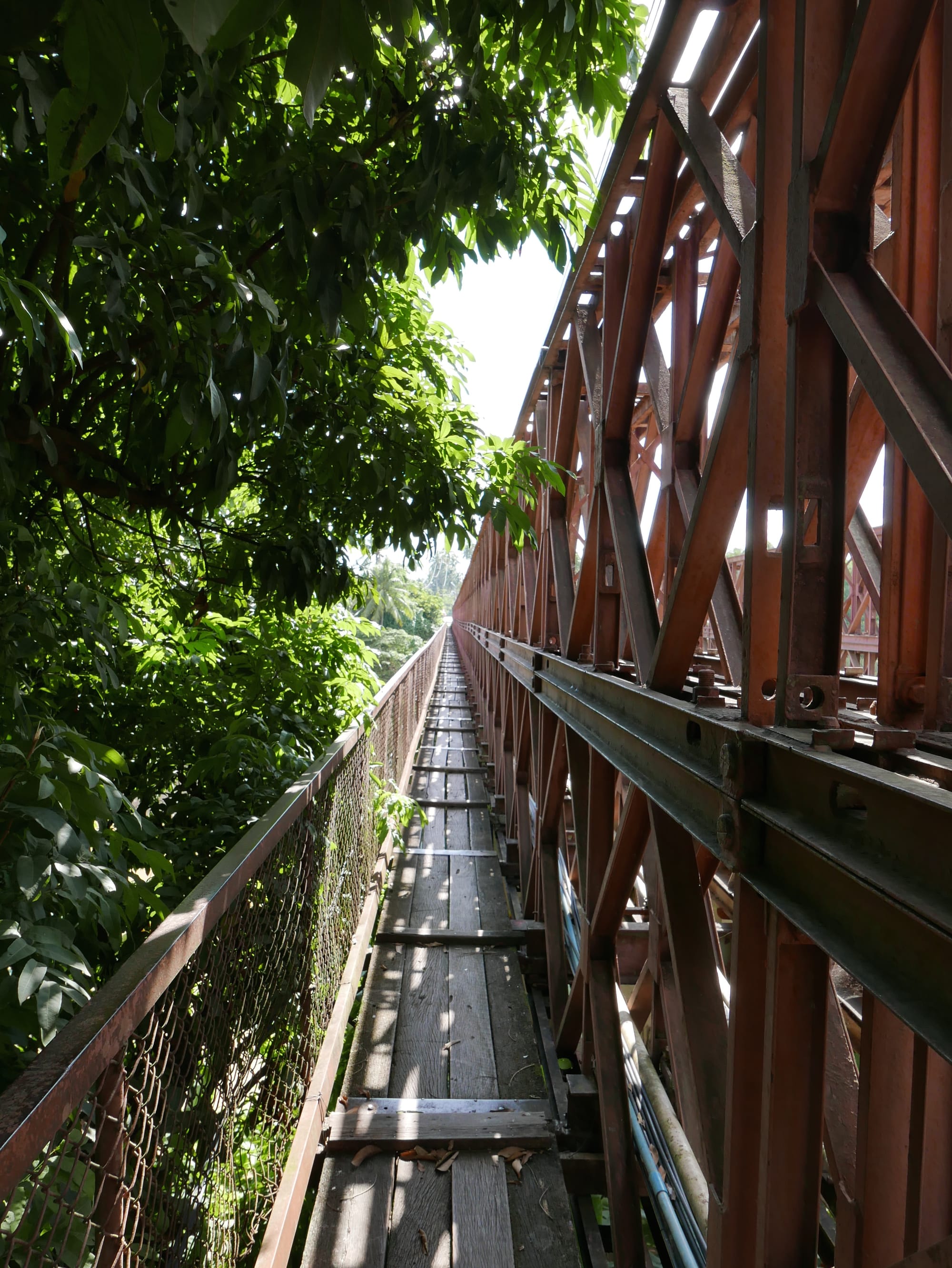 Photo by Author — pedestrian walkway — The Old Bridge, Luang Prabang (ຫລວງພະບາງ/ຫຼວງພະບາງ), Laos 