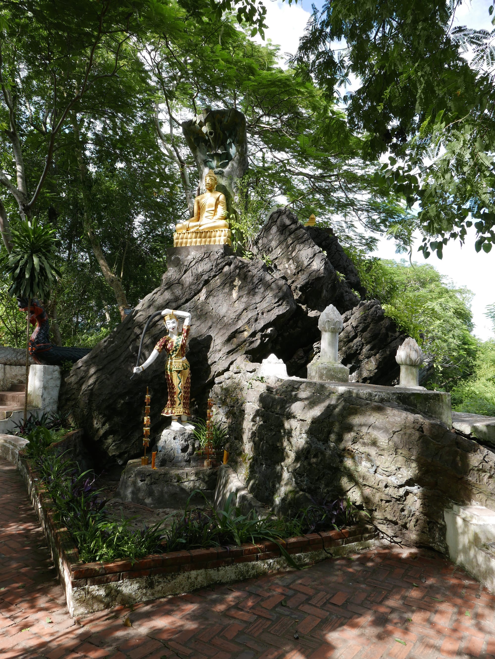 Photo by Author — shrines on Mount Phousi, Luang Prabang (ຫລວງພະບາງ/ຫຼວງພະບາງ), Laos