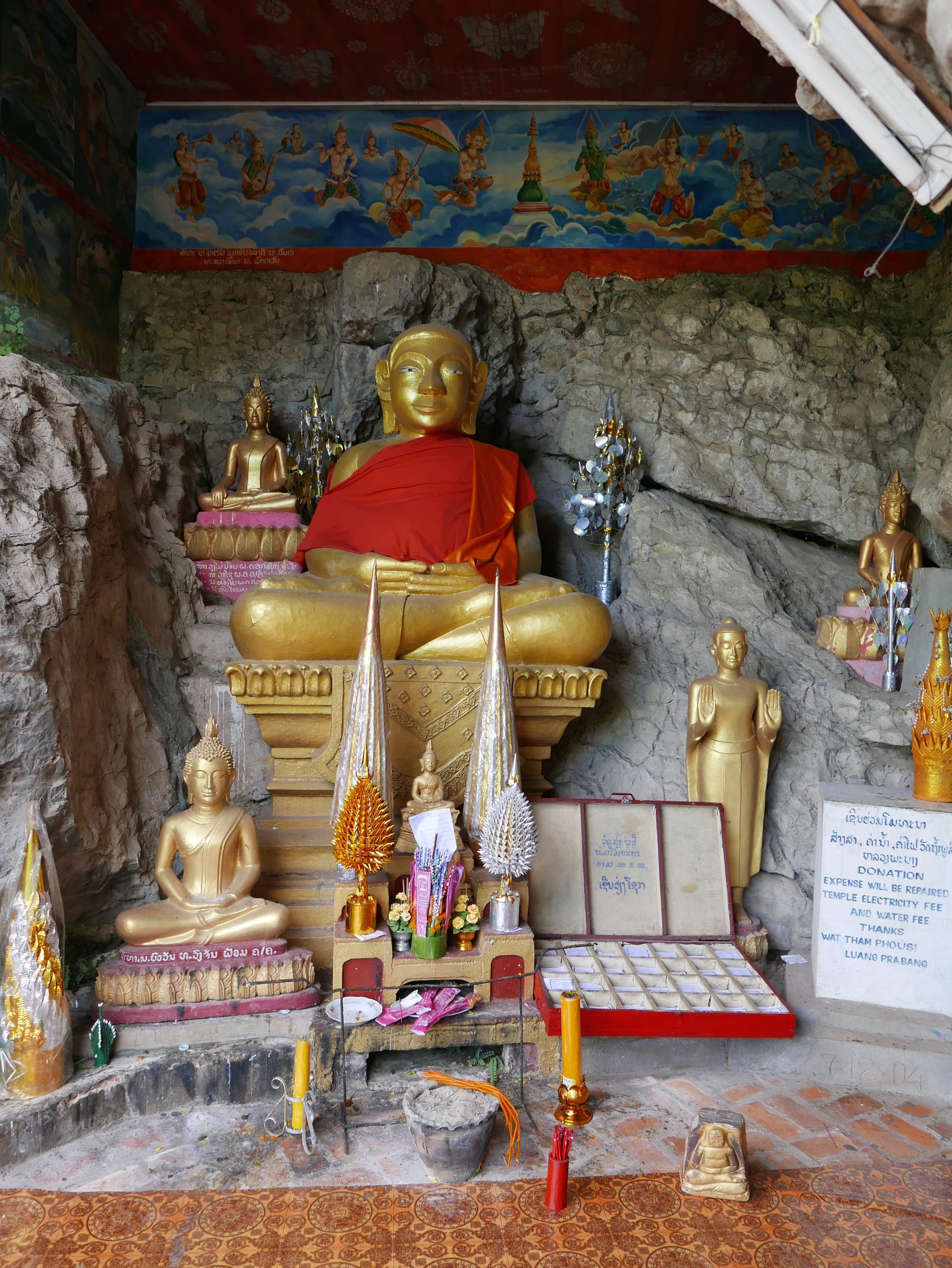 Photo by Author — a shrine on Mount Phousi, Luang Prabang (ຫລວງພະບາງ/ຫຼວງພະບາງ), Laos