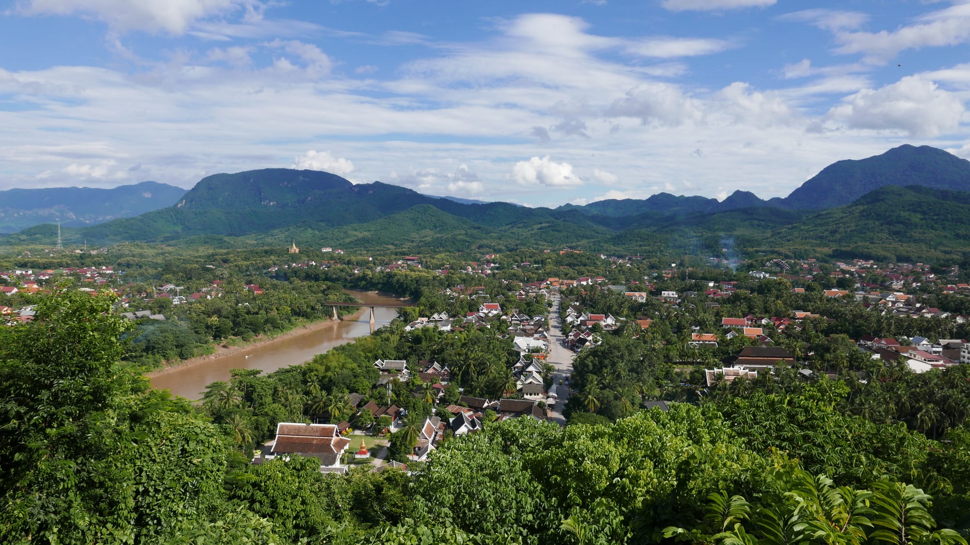 Photo by Author — the view from Mount Phousi, Luang Prabang (ຫລວງພະບາງ/ຫຼວງພະບາງ), Laos