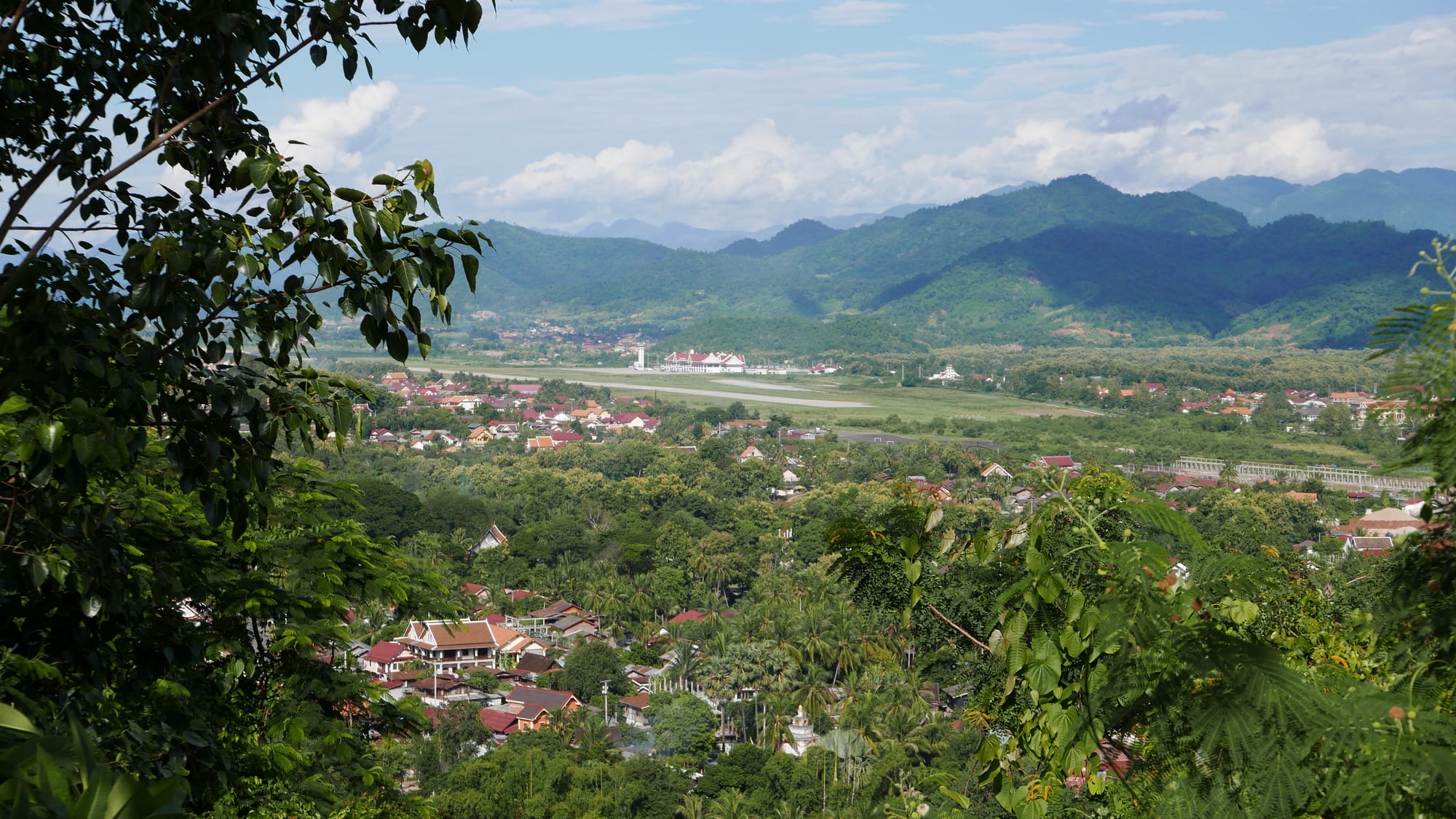 Photo by Author — the view from Mount Phousi, Luang Prabang (ຫລວງພະບາງ/ຫຼວງພະບາງ), Laos — note the airport in the distance