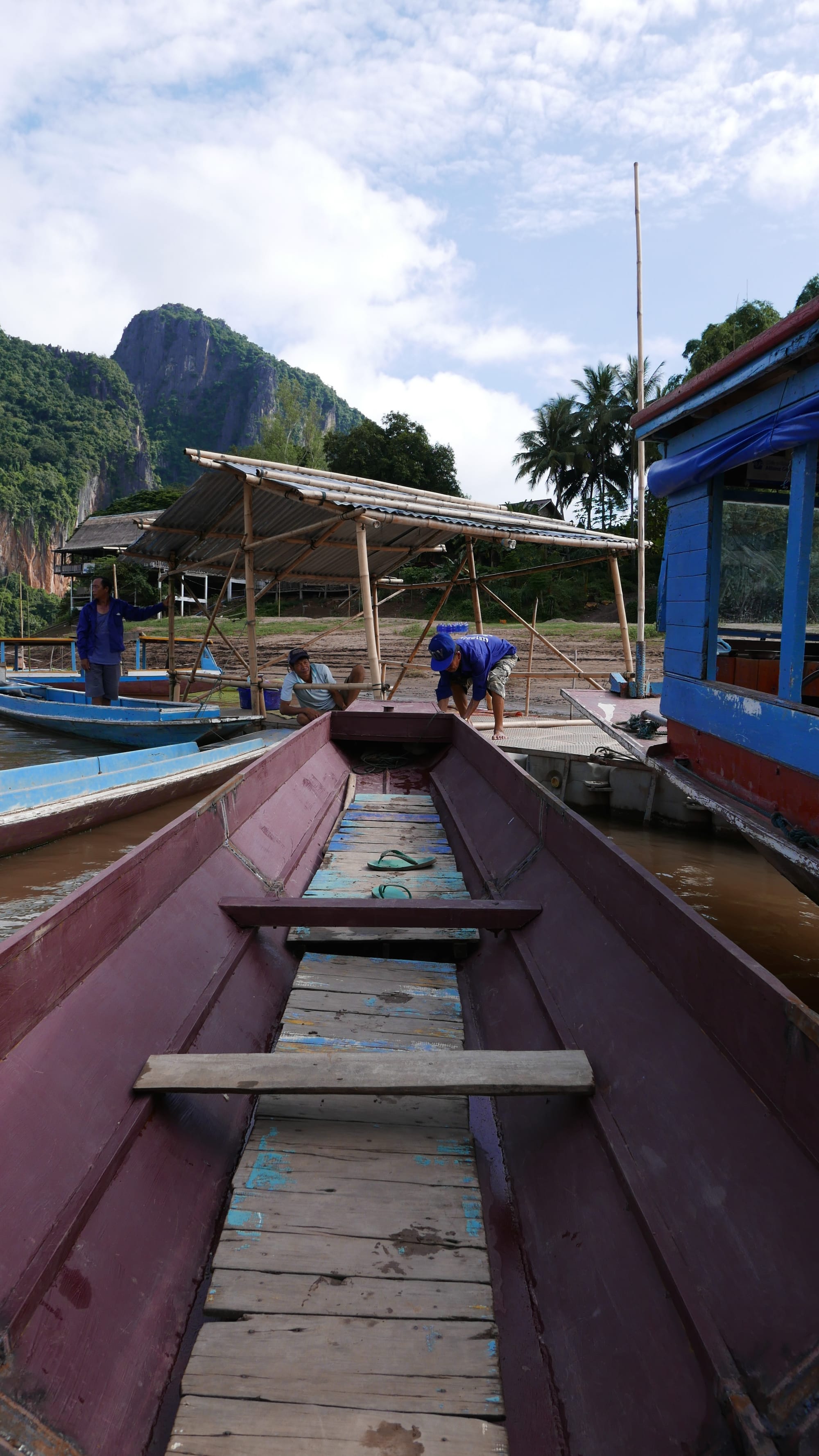 Photo by Author — my boat for the crossing of the Mekong River — Tham Ting (Tam Ting)/Pak Ou (ถ้ำติ่ง) Caves, Laos