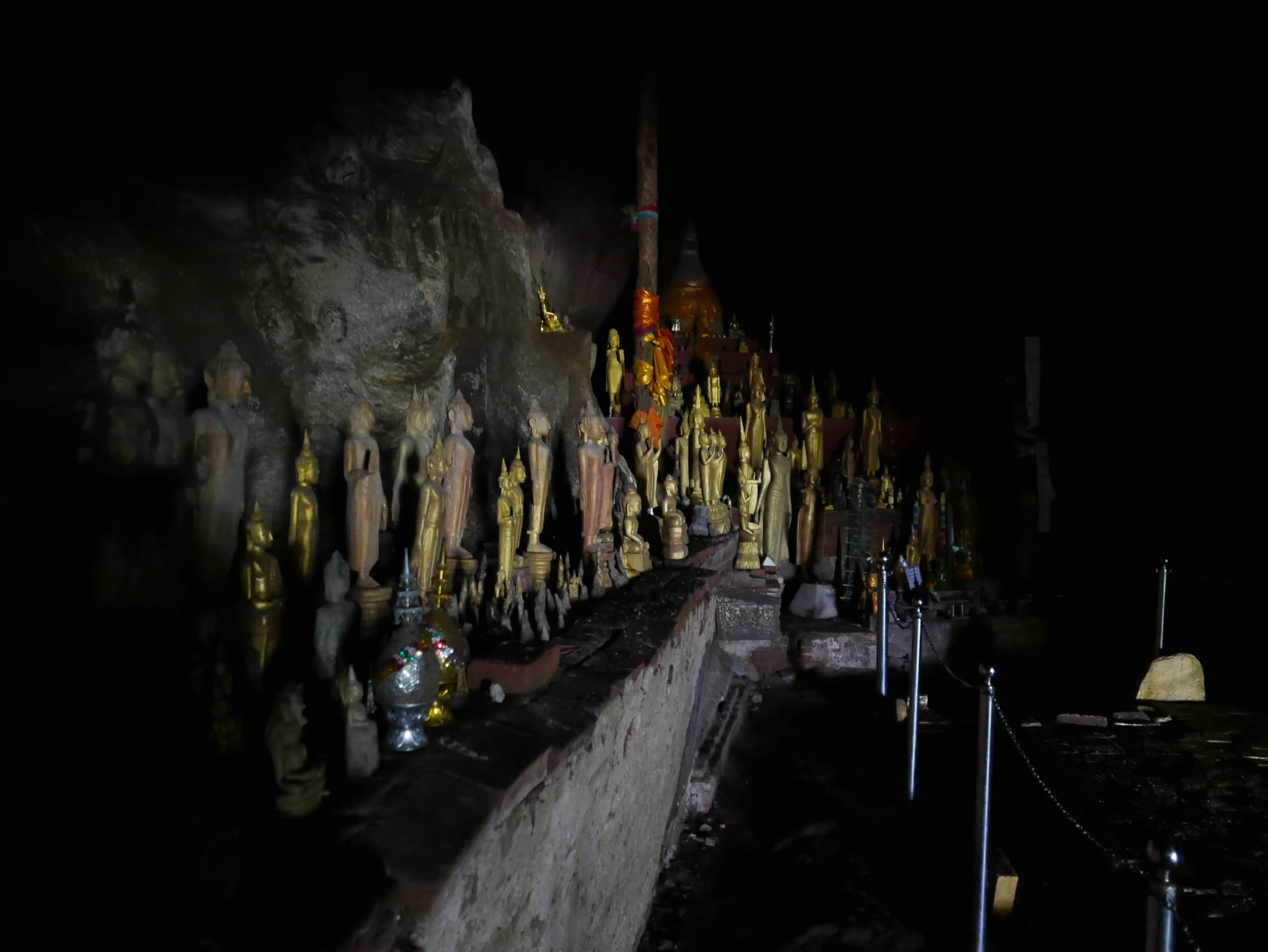 Photo by Author — Buddhas in the upper cave — Tham Ting (Tam Ting)/Pak Ou (ถ้ำติ่ง) Caves, Laos