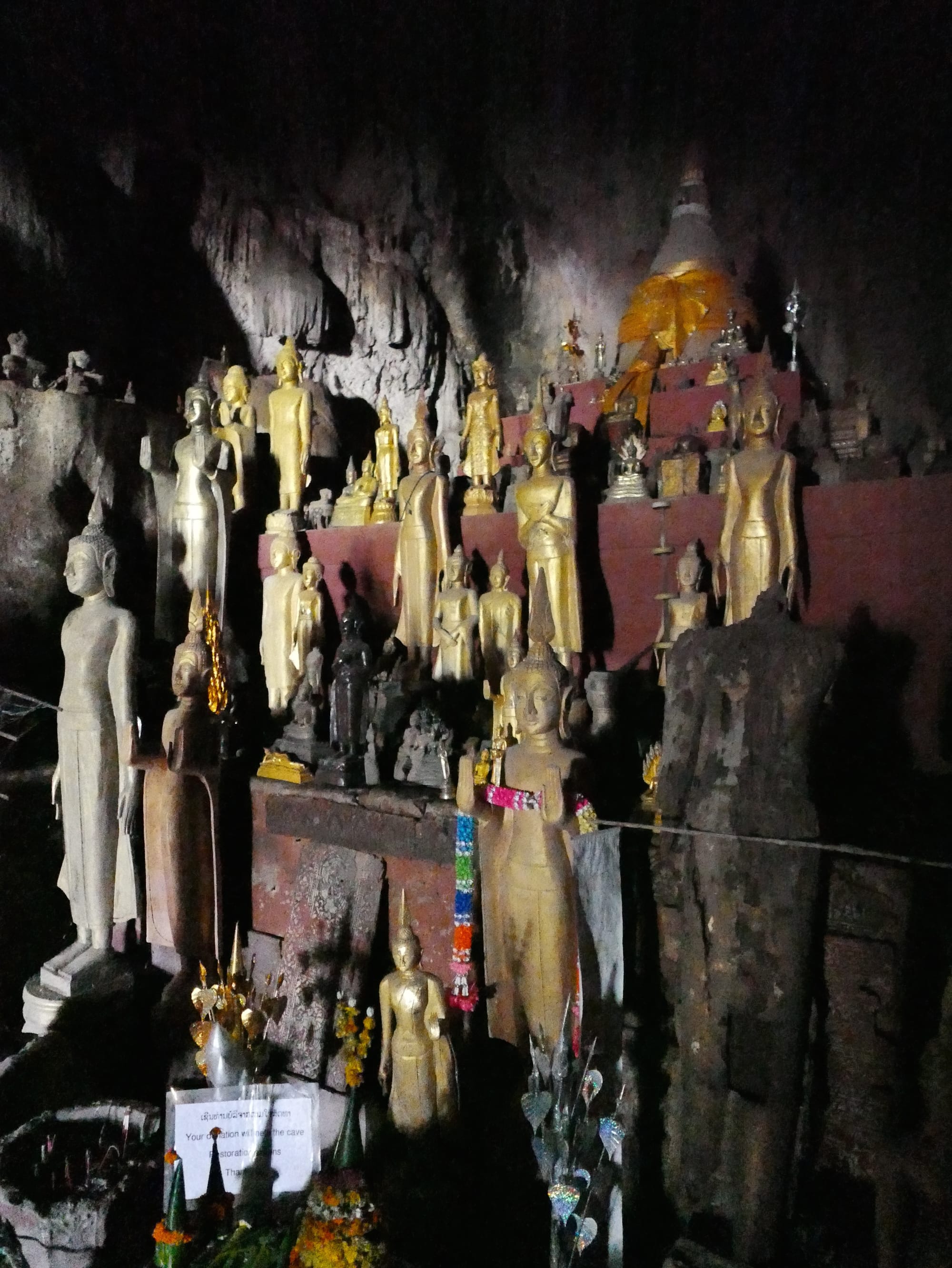 Photo by Author — Buddhas in the upper cave — Tham Ting (Tam Ting)/Pak Ou (ถ้ำติ่ง) Caves, Laos