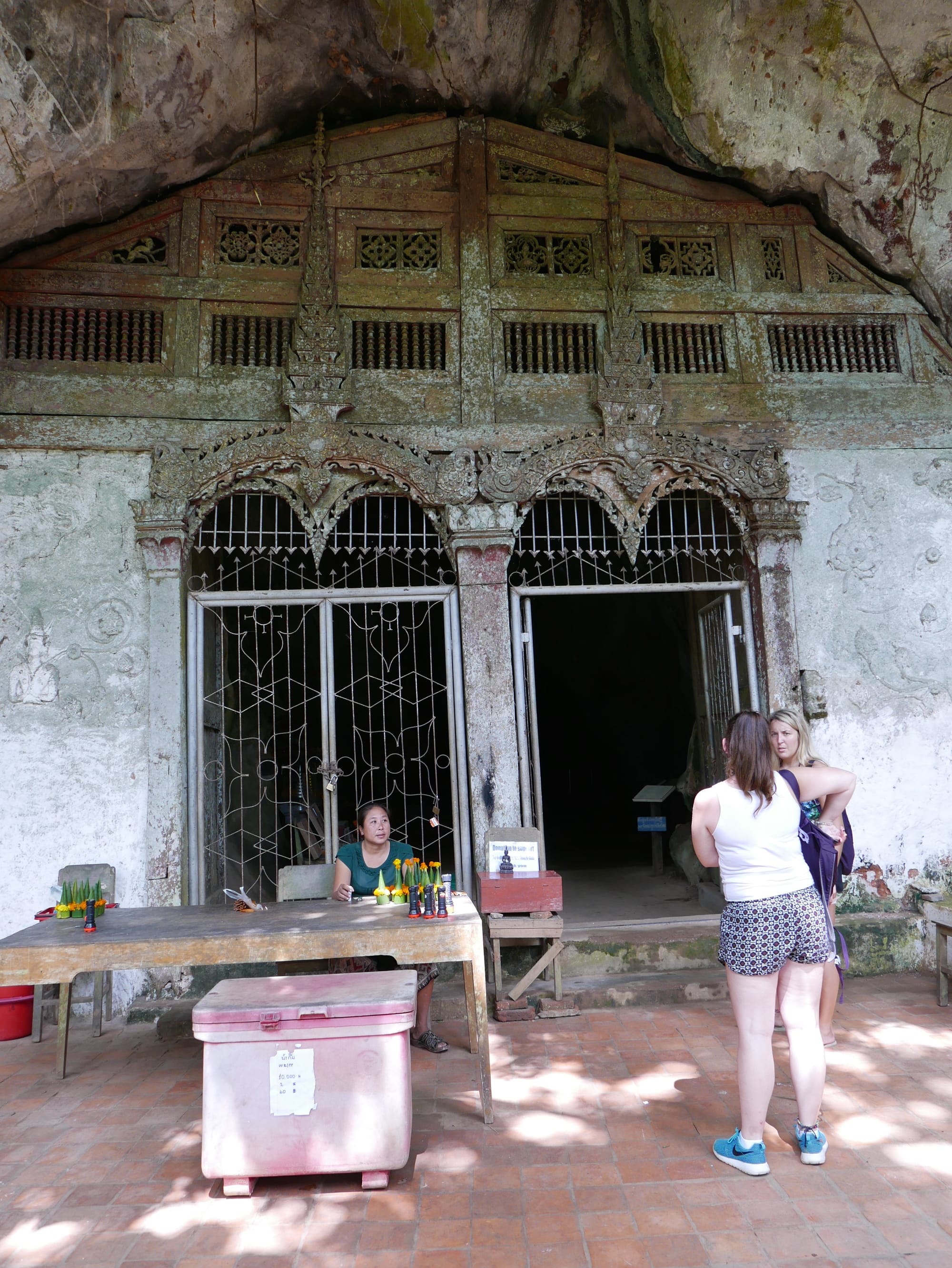 Photo by Author — the entrance to the upper caves — Tham Ting (Tam Ting)/Pak Ou (ถ้ำติ่ง) Caves, Laos