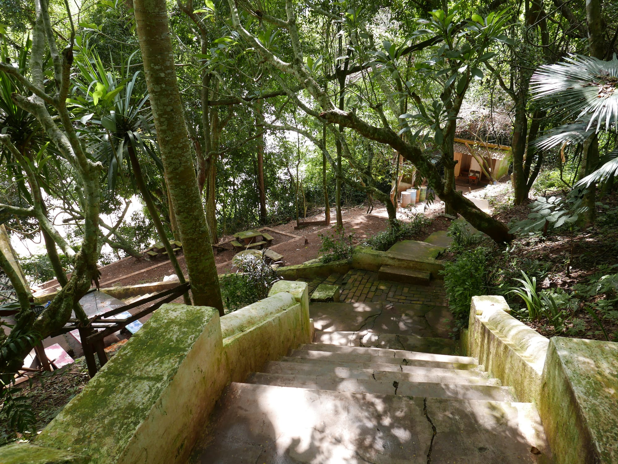 Photo by Author — the way back down from the upper caves — Tham Ting (Tam Ting)/Pak Ou (ถ้ำติ่ง) Caves, Laos 