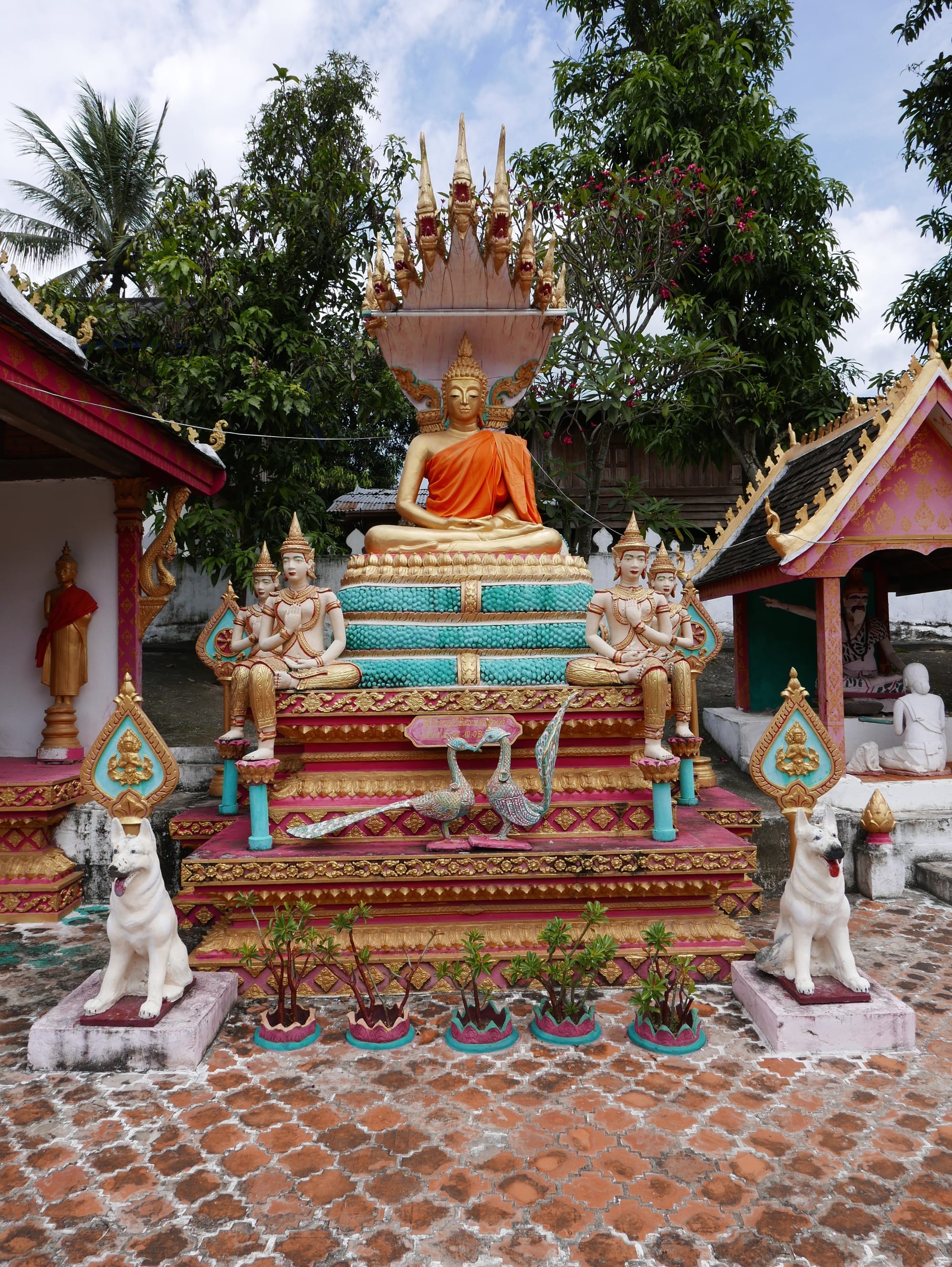 Photo by Author — shrine in the local temple — Ban Xanghai (ບ້ານຊຽງຮາຍ): Liquor & Silk Village, Luang Prabang (ຫລວງພະບາງ/ຫຼວງພະບາງ), Laos