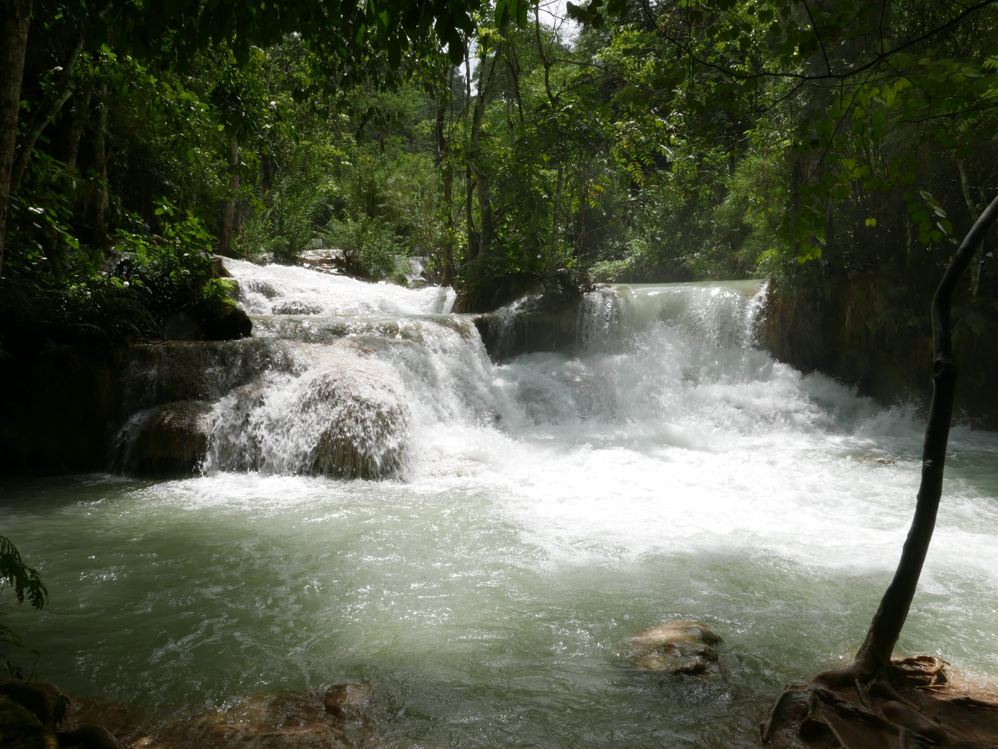 Photo by Author — Kuang Si Waterfall (ນ້ຳຕົກຕາດ ກວາງຊີ), Laos — the lower pools