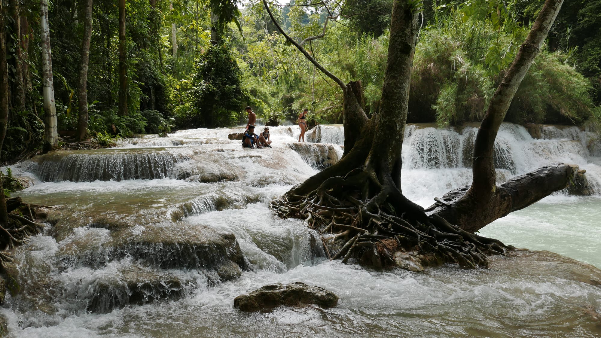 Photo by Author — Kuang Si Waterfall (ນ້ຳຕົກຕາດ ກວາງຊີ), Laos — the lower pools