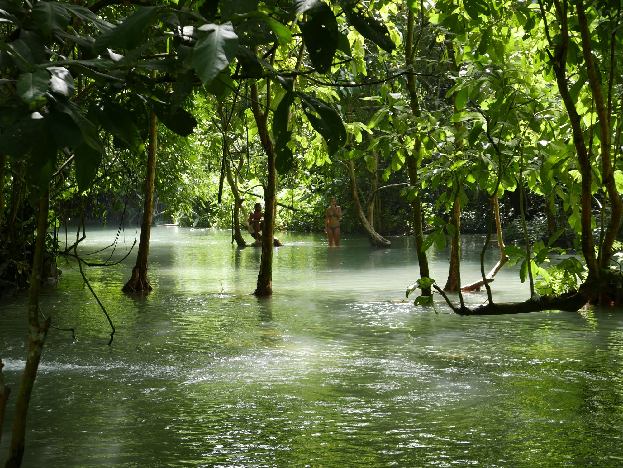 Photo by Author — Kuang Si Waterfall (ນ້ຳຕົກຕາດ ກວາງຊີ), Laos — the upper pools