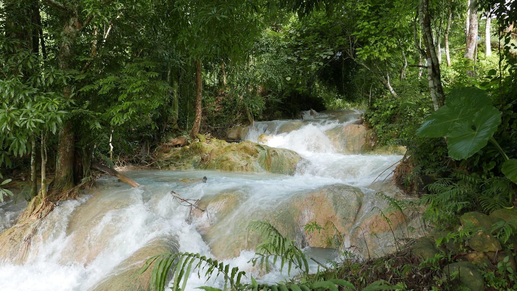 Photo by Author — waterfalls at Kuang Si Butterfly Park, Laos