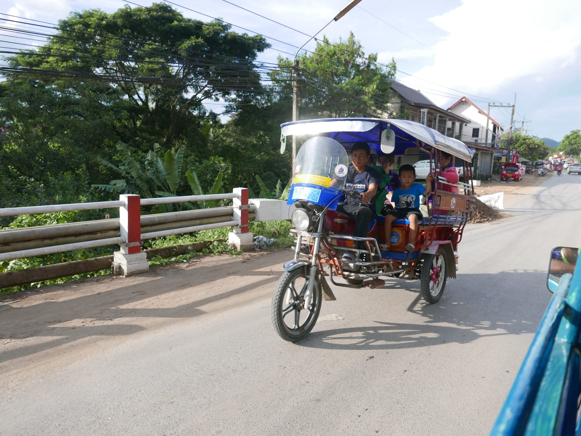 Photo by Author — motorbikes in Luang Prabang (ຫລວງພະບາງ/ຫຼວງພະບາງ), Laos — a Tuk Tuk