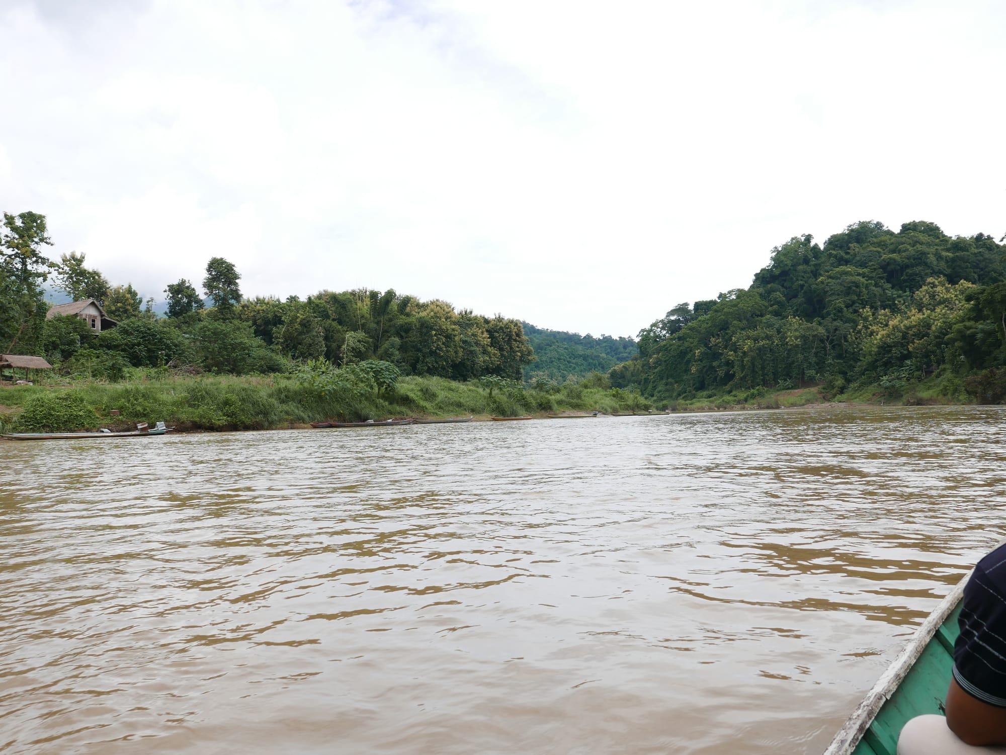 Photo by Author — crossing the Nam Khan River — Tad Sae Waterfalls (ຕາດແສ້), Luang Prabang (ຫລວງພະບາງ/ຫຼວງພະບາງ), Laos