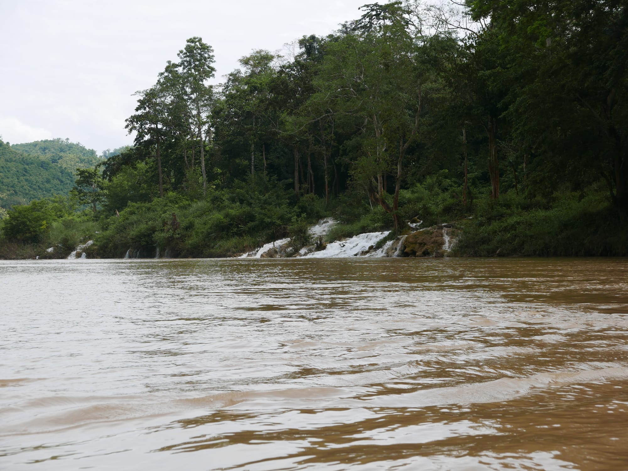 Photo by Author — the Tad Sae Waterfalls (ຕາດແສ້), Luang Prabang (ຫລວງພະບາງ/ຫຼວງພະບາງ), Laos, flowing into the Nam Khan River