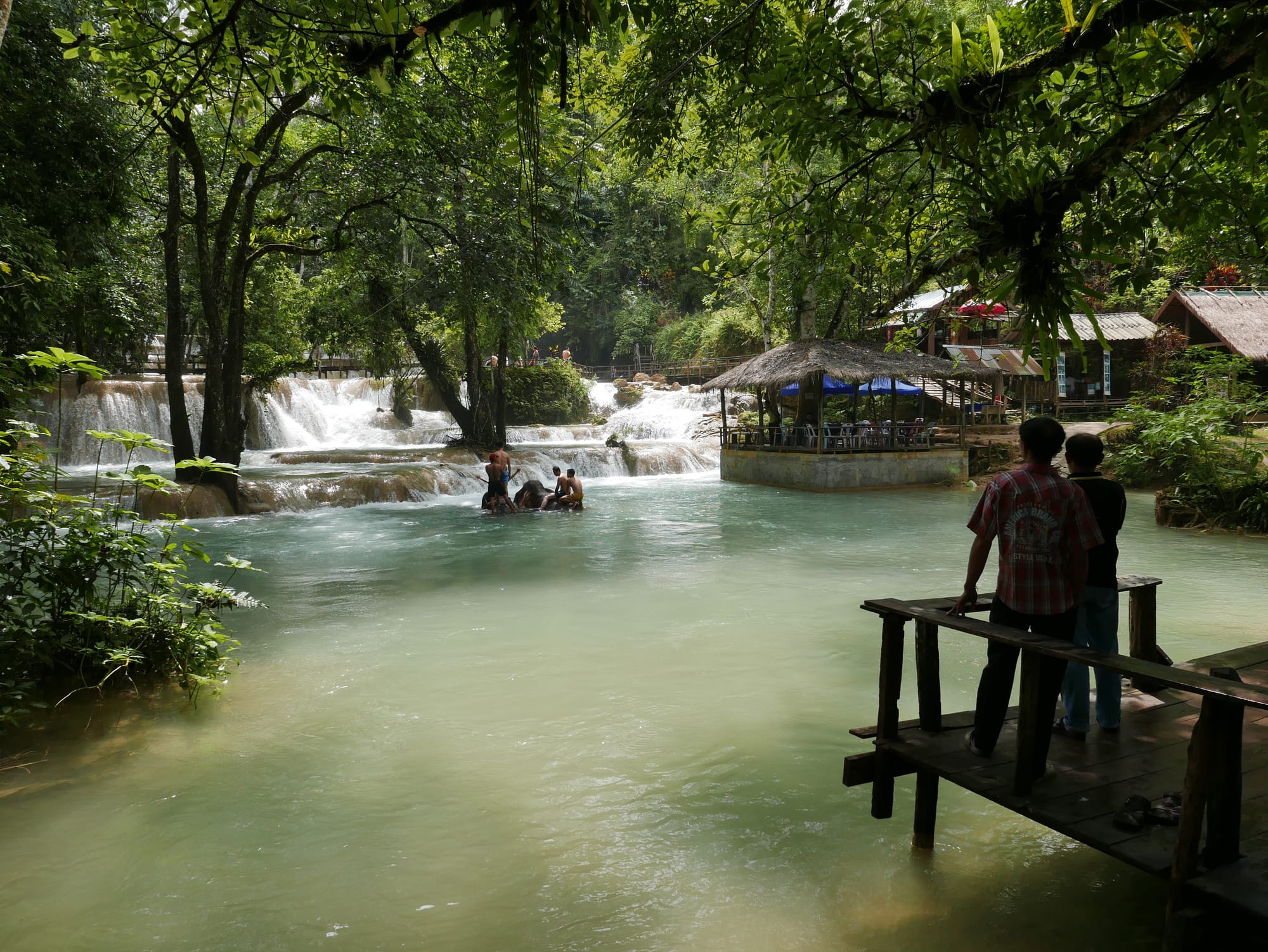 Photo by Author — an elephant in the pool — Tad Sae Waterfalls (ຕາດແສ້), Luang Prabang (ຫລວງພະບາງ/ຫຼວງພະບາງ), Laos