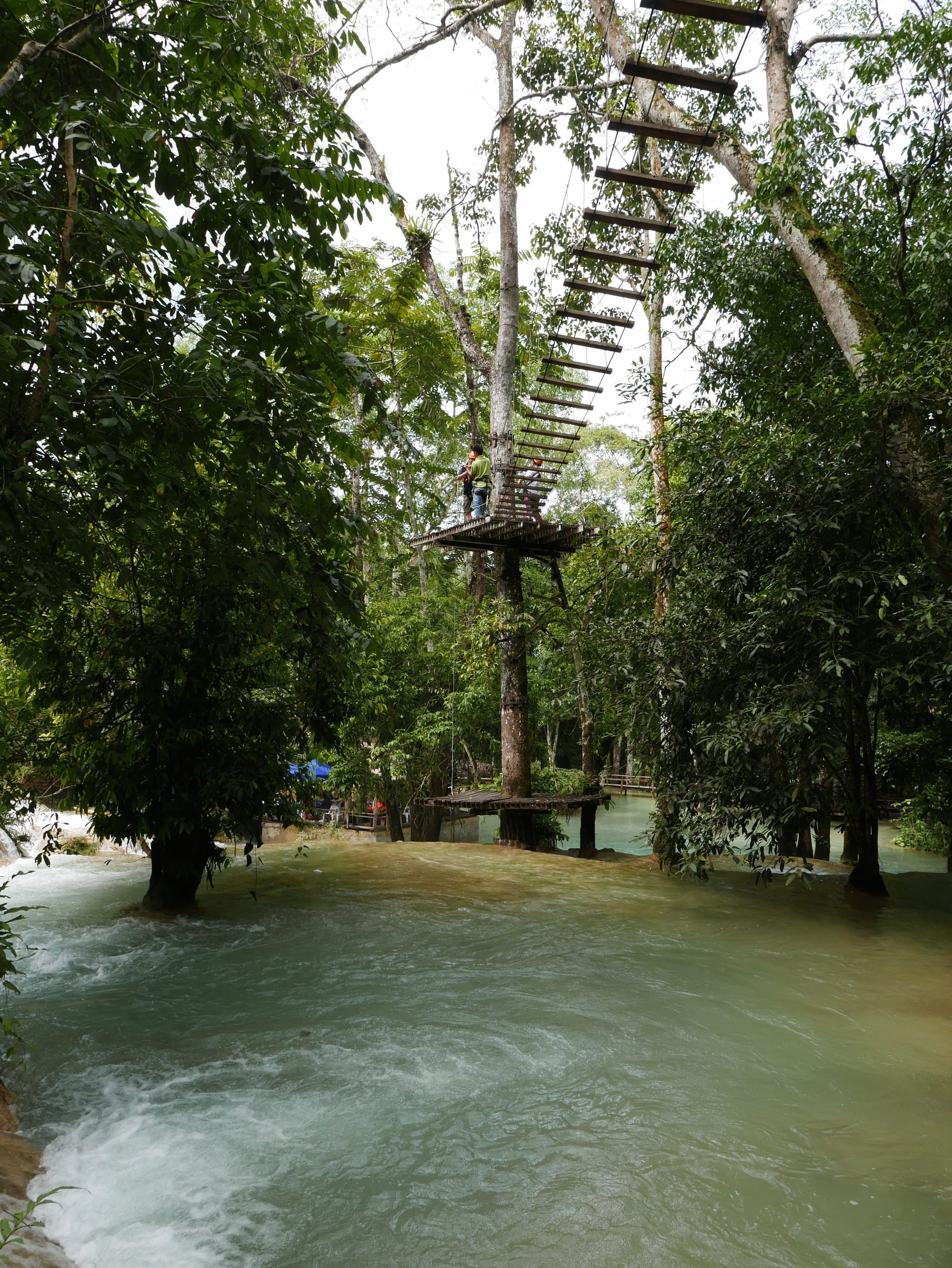 Photo by Author — zip wire — Tad Sae Waterfalls (ຕາດແສ້), Luang Prabang (ຫລວງພະບາງ/ຫຼວງພະບາງ), Laos