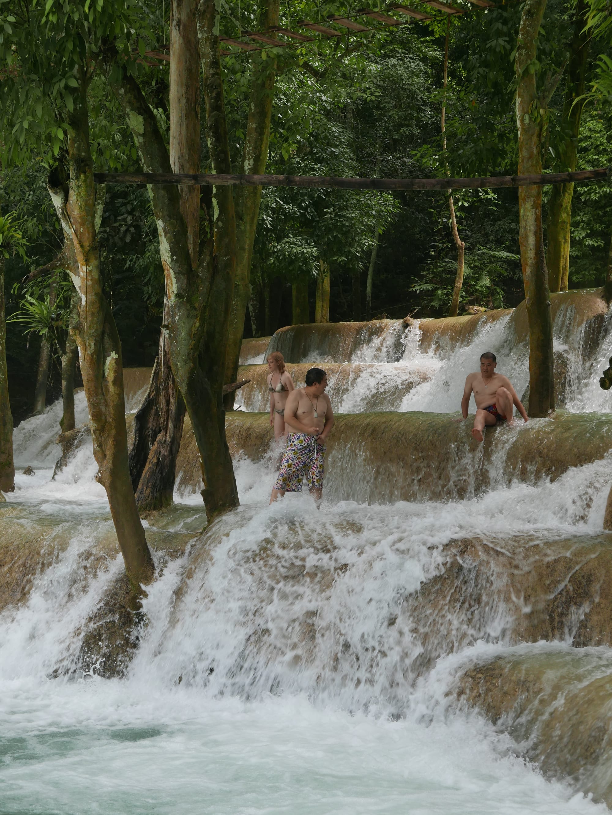 Photo by Author — jumping the falls — Tad Sae Waterfalls (ຕາດແສ້), Luang Prabang (ຫລວງພະບາງ/ຫຼວງພະບາງ), Laos