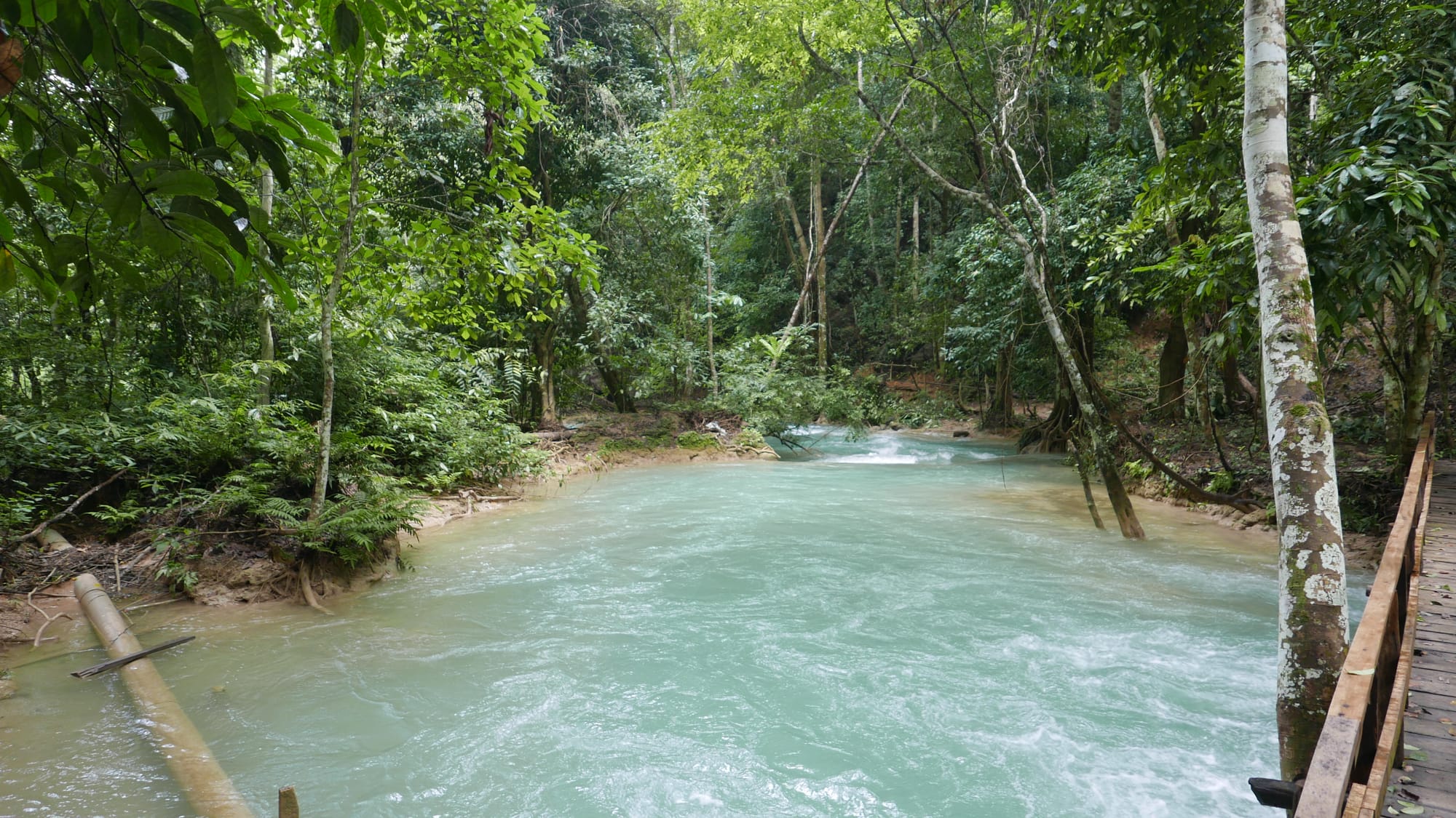 Photo by Author — why the pipe? — Tad Sae Waterfalls (ຕາດແສ້), Luang Prabang (ຫລວງພະບາງ/ຫຼວງພະບາງ), Laos