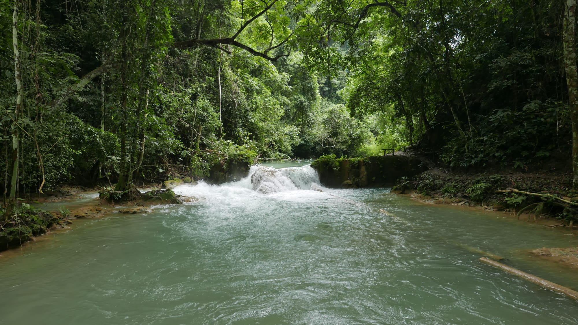 Photo by Author — why the pipe? — Tad Sae Waterfalls (ຕາດແສ້), Luang Prabang (ຫລວງພະບາງ/ຫຼວງພະບາງ), Laos