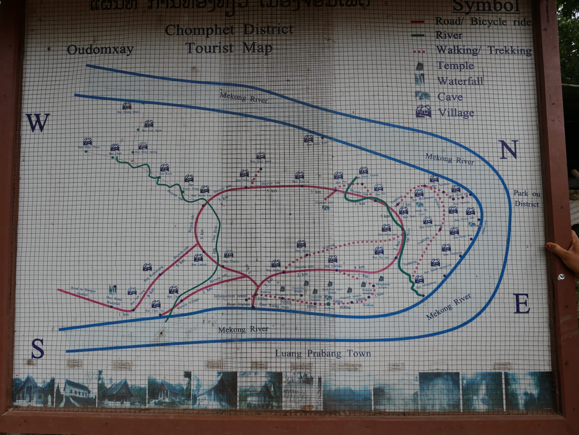 Photo by Author — local map — Ban Xieng Man, Luang Prabang (ຫລວງພະບາງ/ຫຼວງພະບາງ), Laos