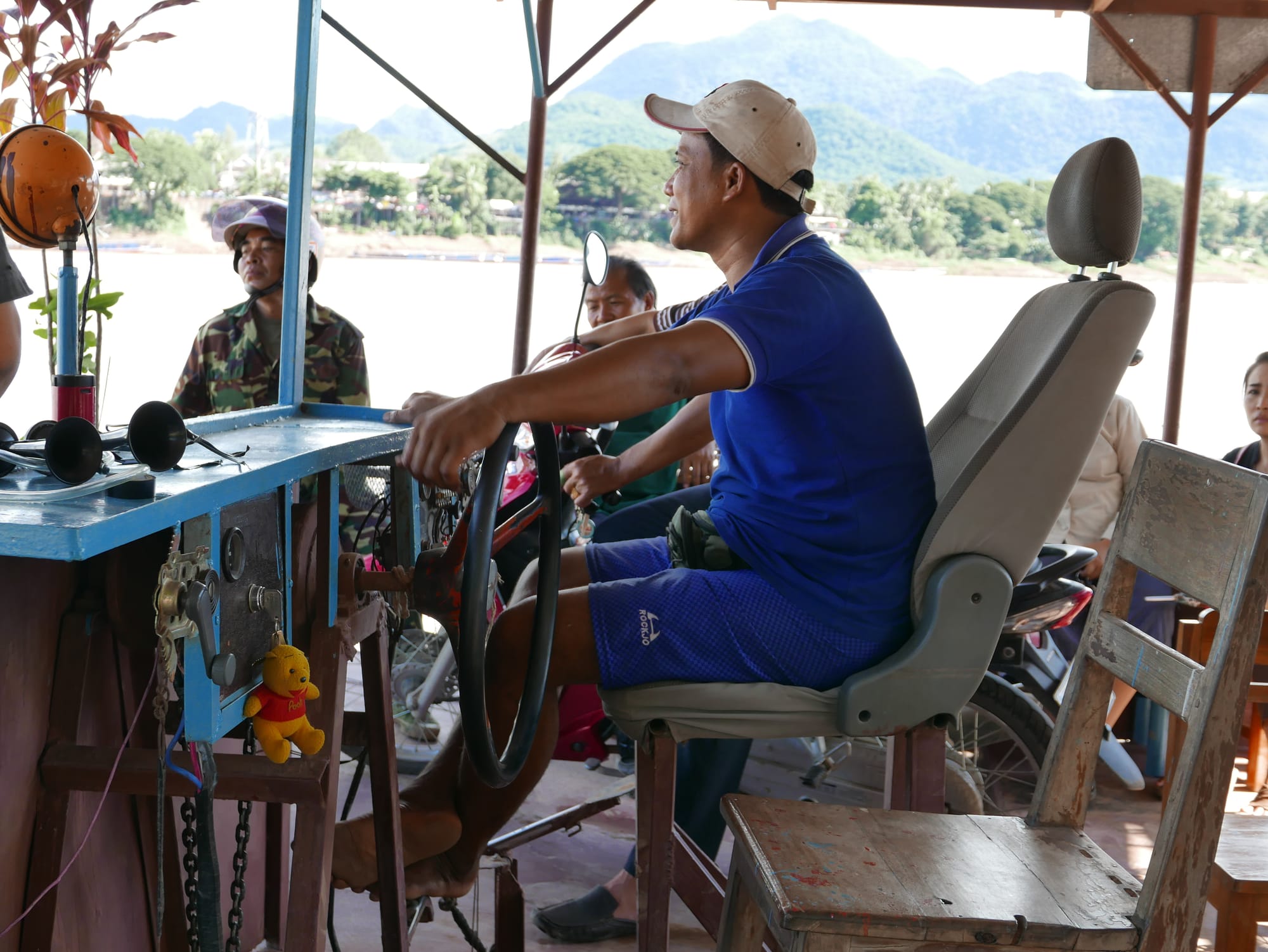 Photo by Author — onboard the ferry crossing the Mekong from Luang Prabang (ຫລວງພະບາງ/ຫຼວງພະບາງ), Laos to Ban Xieng Man